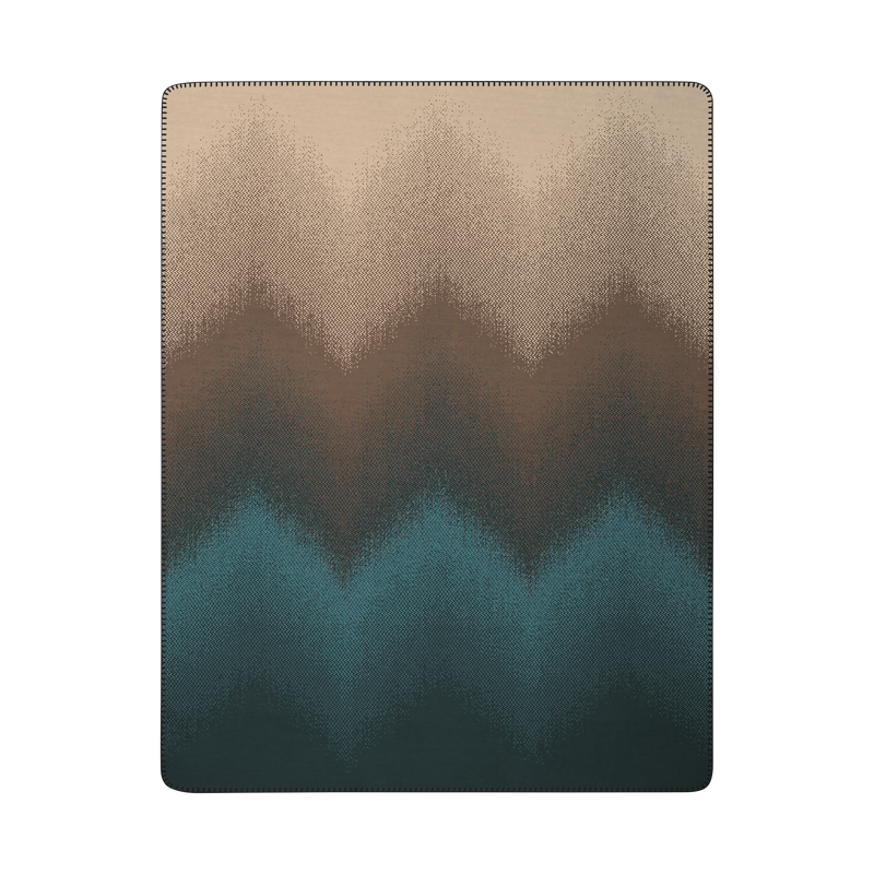 Biederlack Decke Blue Fade Braun Blau 150x200cm Biederlack Decke Blue Fade Braun Blau 150x200cm