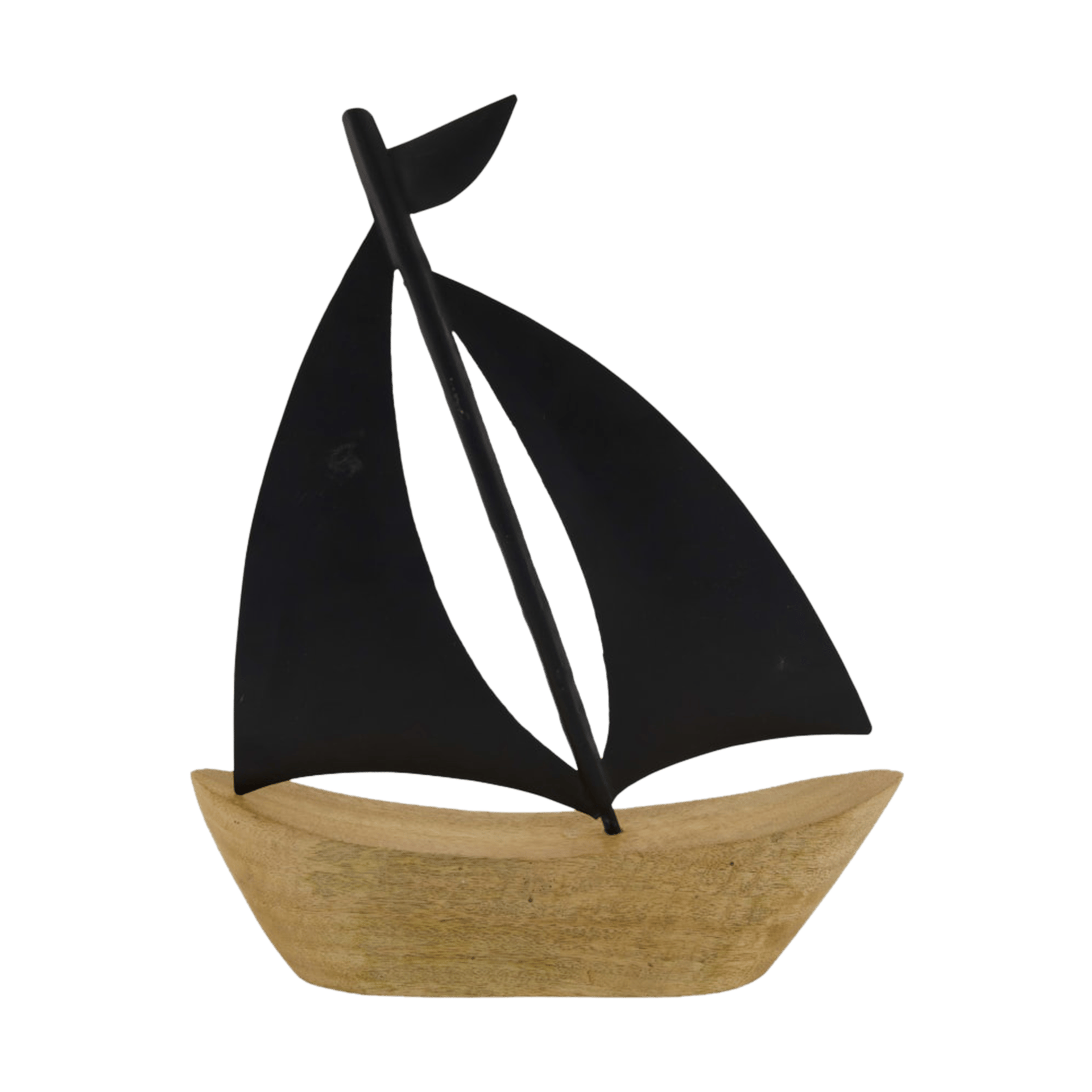Dekofigur Boat Natur-Schwarz