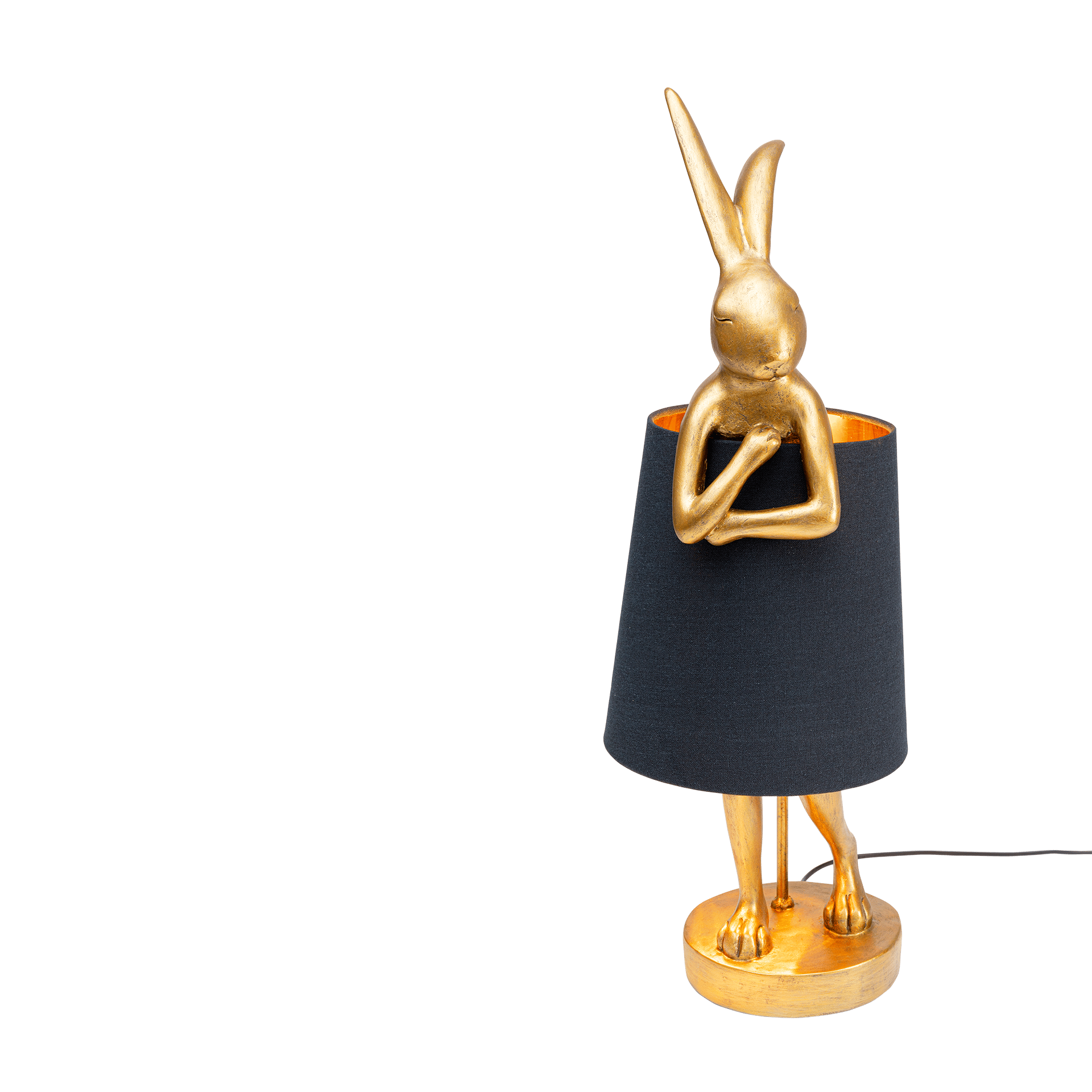 Kare Tischleuchte Animal Rabbit Gold, Bezug Schwarz 50 cm Kare Tischleuchte Animal Rabbit Gold, Bezug Schwarz 50 cm