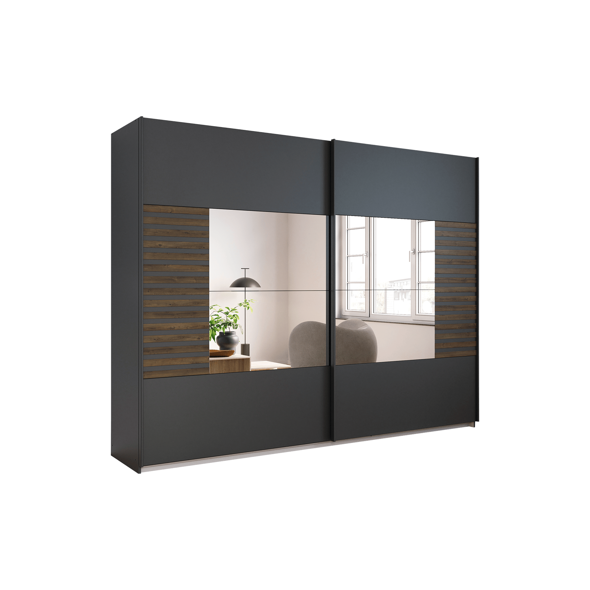 Schwebetürenschrank Bart Grau 62*271*210