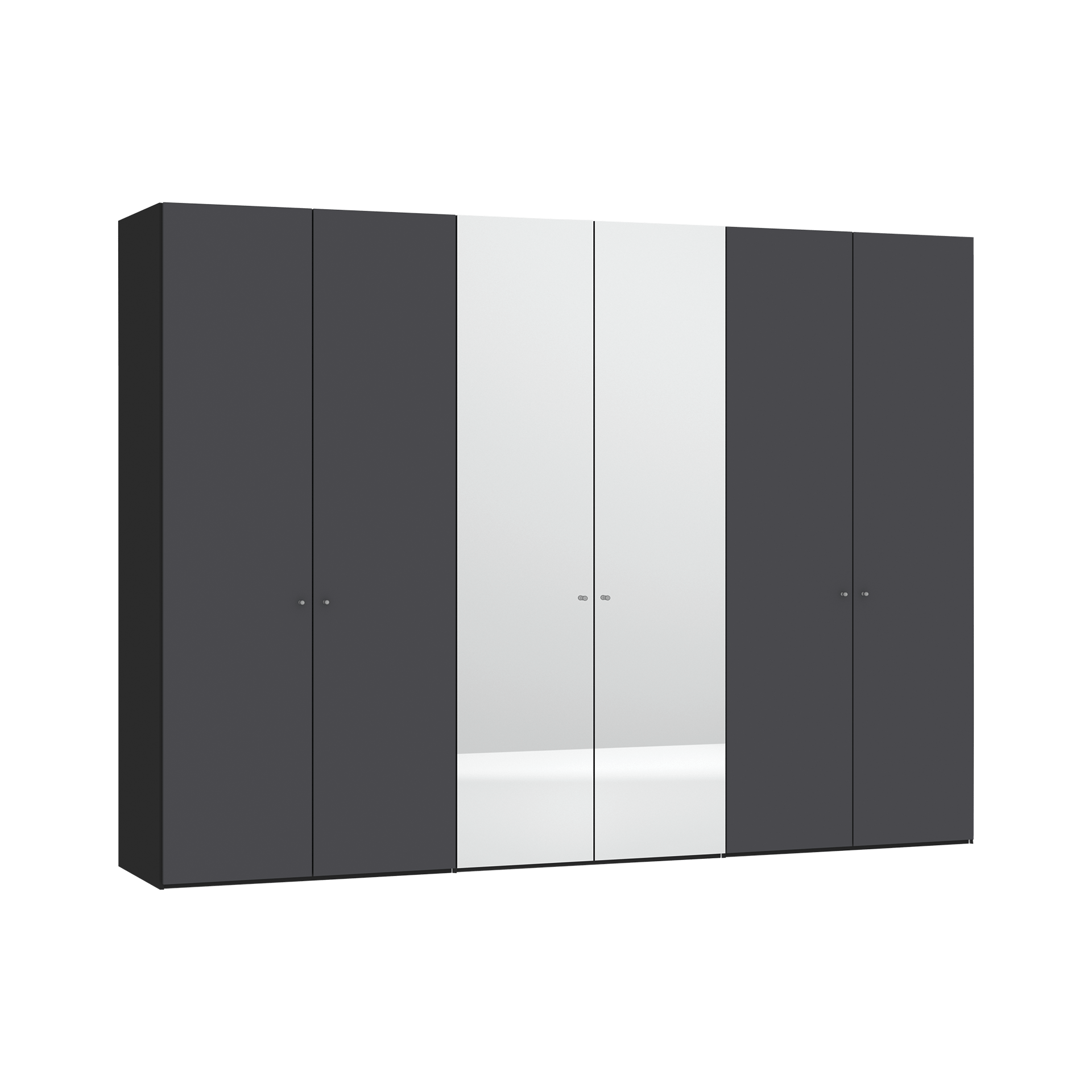 Drehtürenschrank Luana 6-türig Schwarz 58.5*303*220 Drehtürenschrank Luana 6-türig Schwarz 58.5*303*220