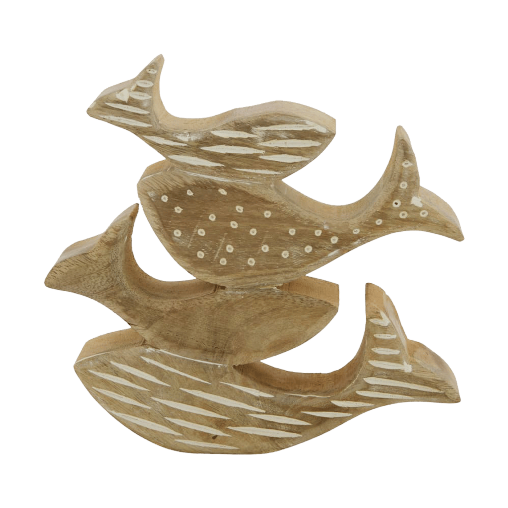 Dekofigur Fisch Natur-Weiß