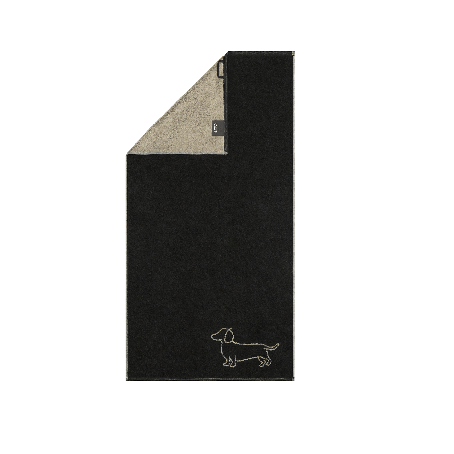 Cawö Handtuch We love Dogs Companion Beige Schwarz 50x100cm