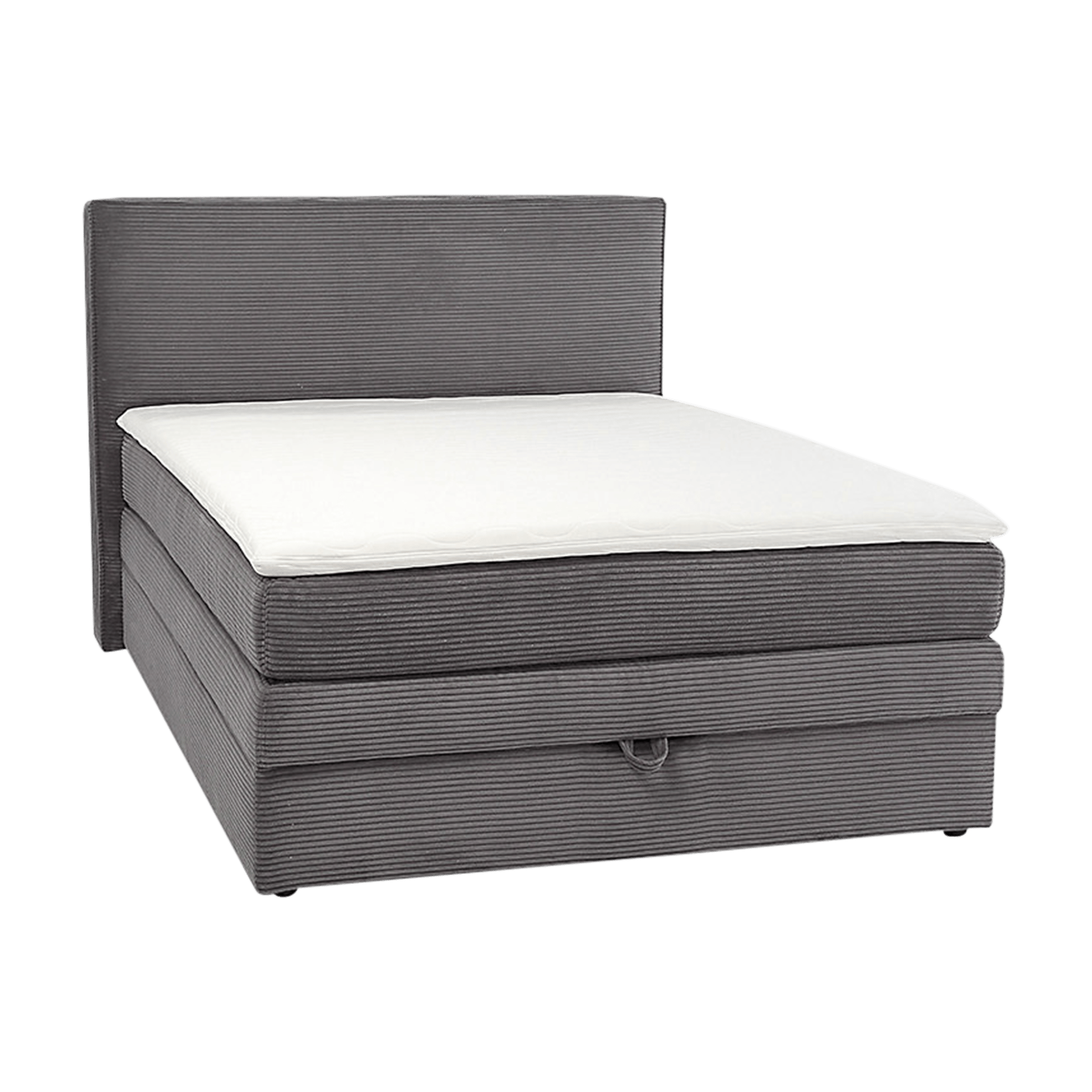 Boxspringbett Janina Bezug Dunkelgrau 140x200 cm Bettkasten, Topper Bezug abnehmbar Boxspringbett Janina Bezug Dunkelgrau 140x200 cm Bettkasten, Topper Bezug abnehmbar