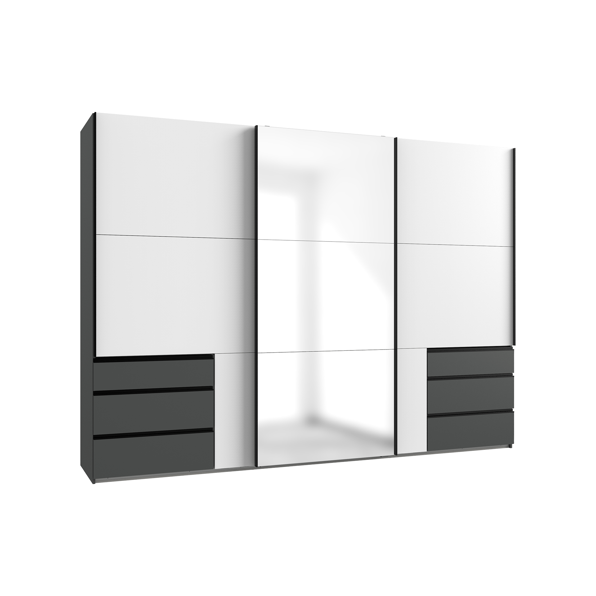 Paul Phillip Schwebetürenschrank Wigo A Black Grau 65*300*215