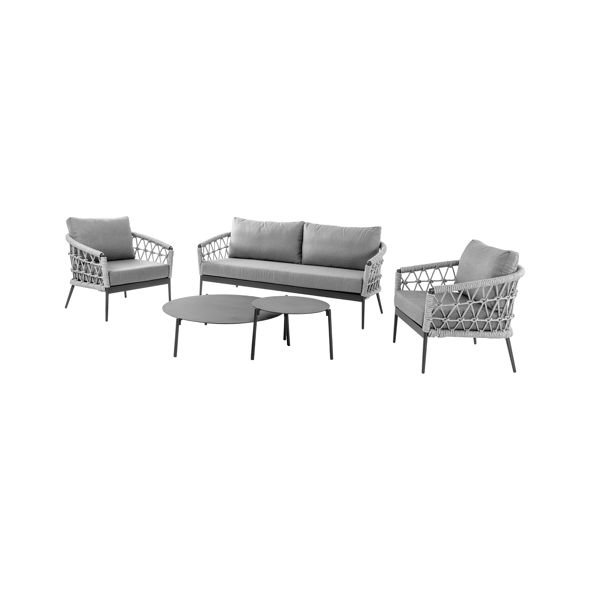 Hogarden Garten-Lounge-Set Mualla 5-teilig Silber