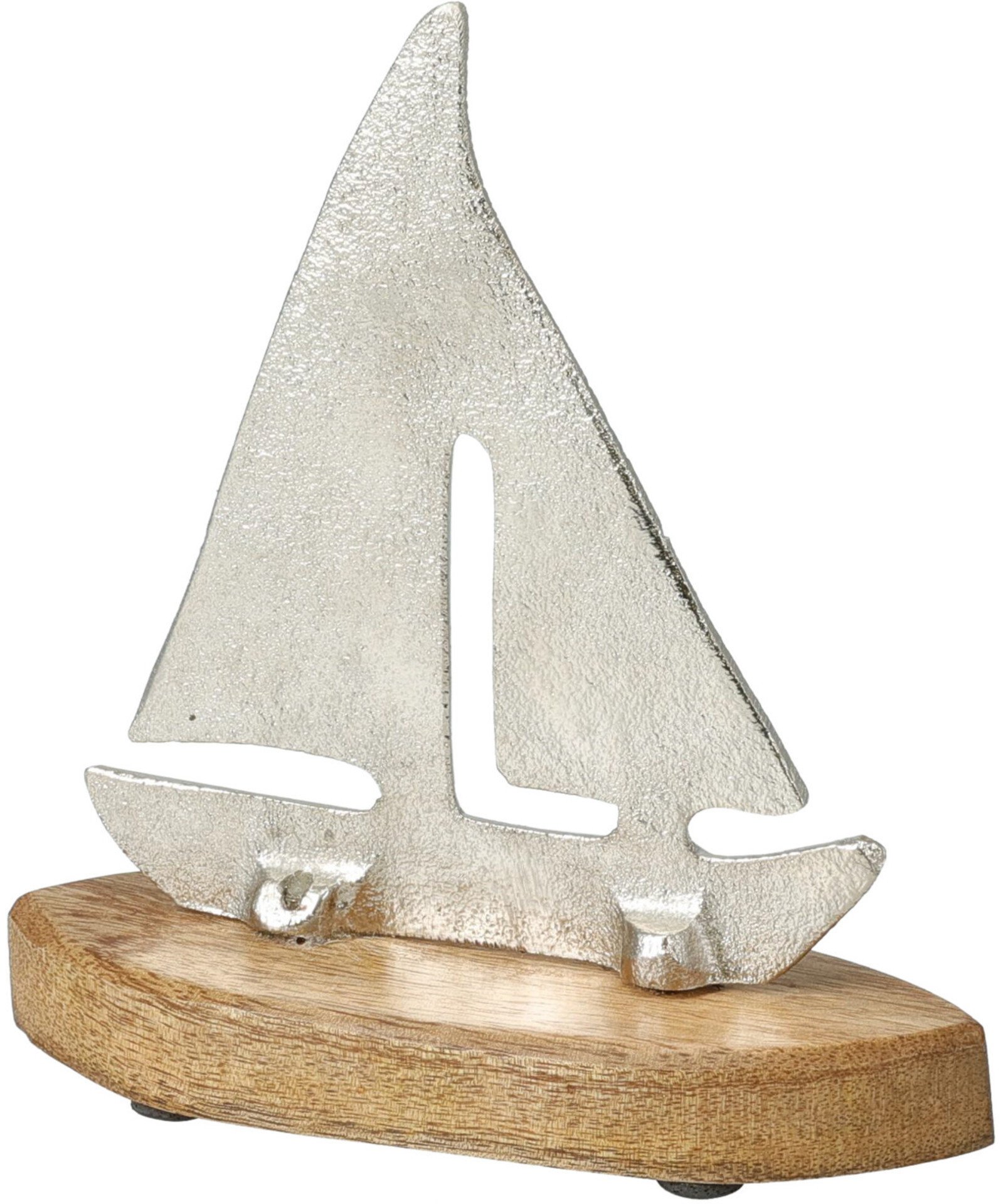 Dekoaufsteller Boot Silber Braun
