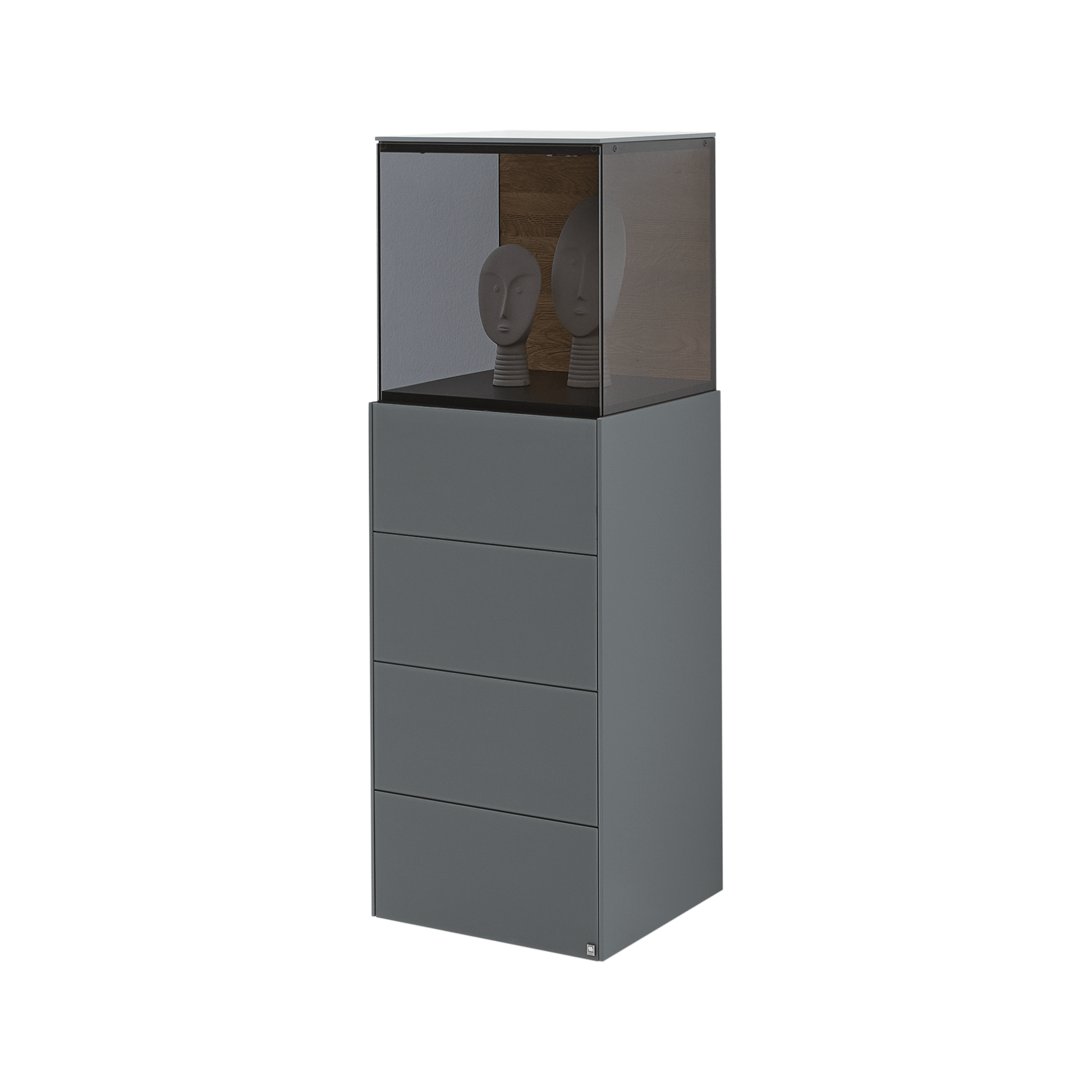 Musterring Vitrine Q-Media 2.0 Rückwand Eiche massiv gebürstet, Front Mattglas Fango, Korpus Lack Fango Musterring Vitrine Q-Media 2.0 Rückwand Eiche massiv gebürstet, Front Mattglas Fango, Korpus Lack Fango