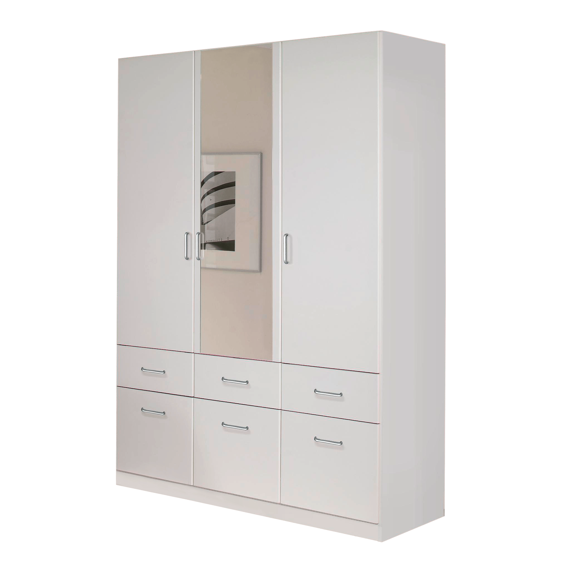 Drehtürenschrank Amy 3-türig Weiß 54*136*197