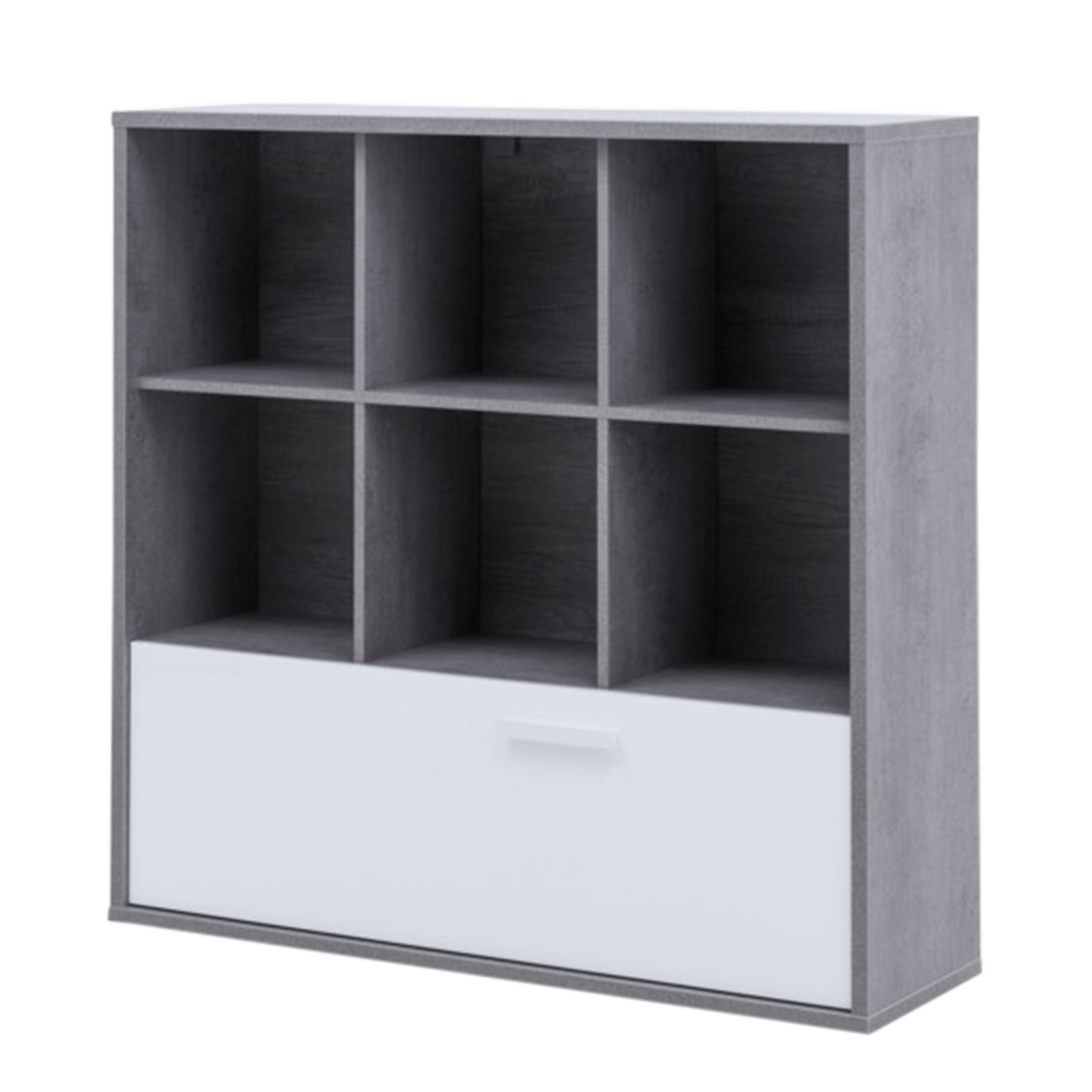Regal Milano Front Weiß Korpus Beton Optilk