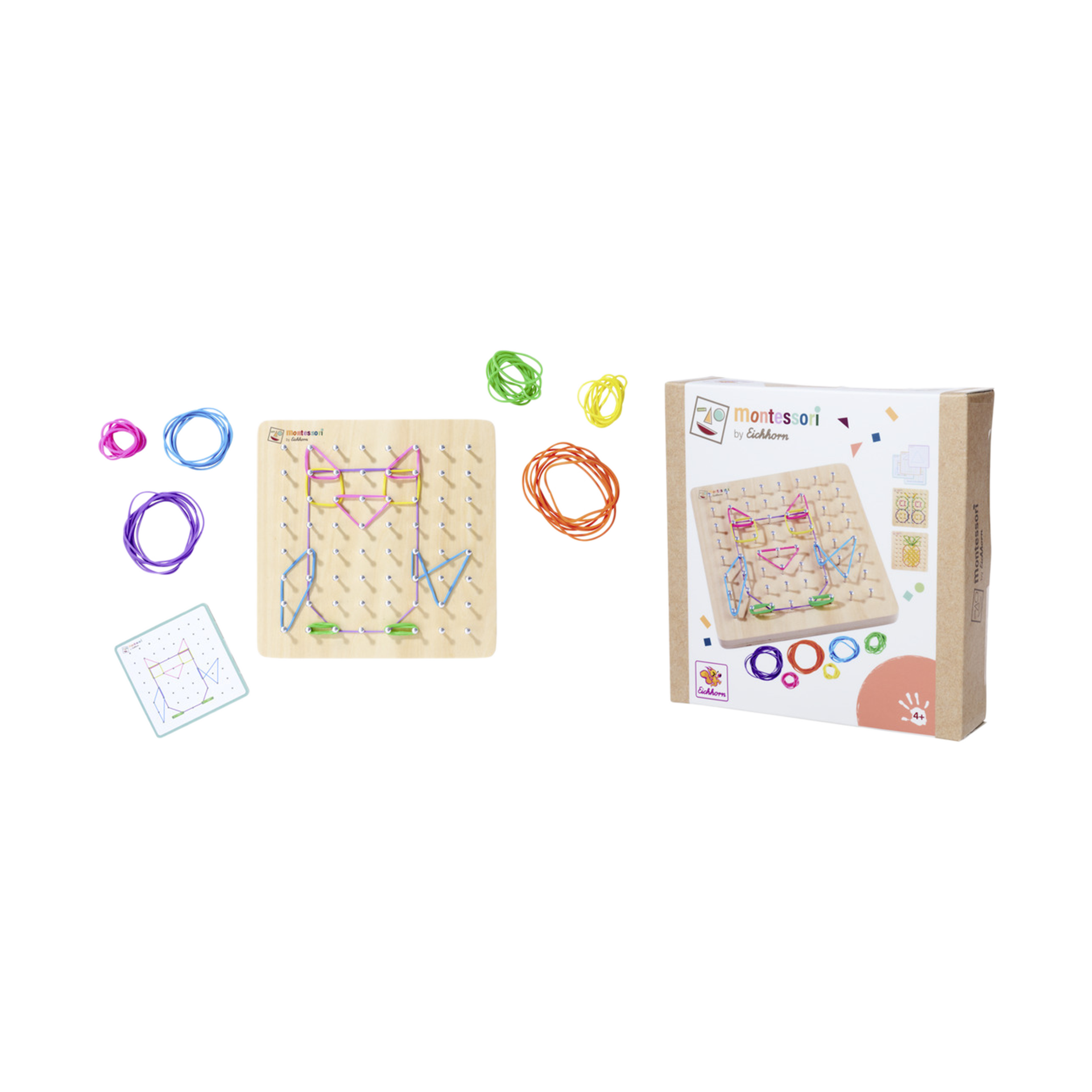 Holzspielzeug EH Montessori Geometriebrett Mehrfarbig