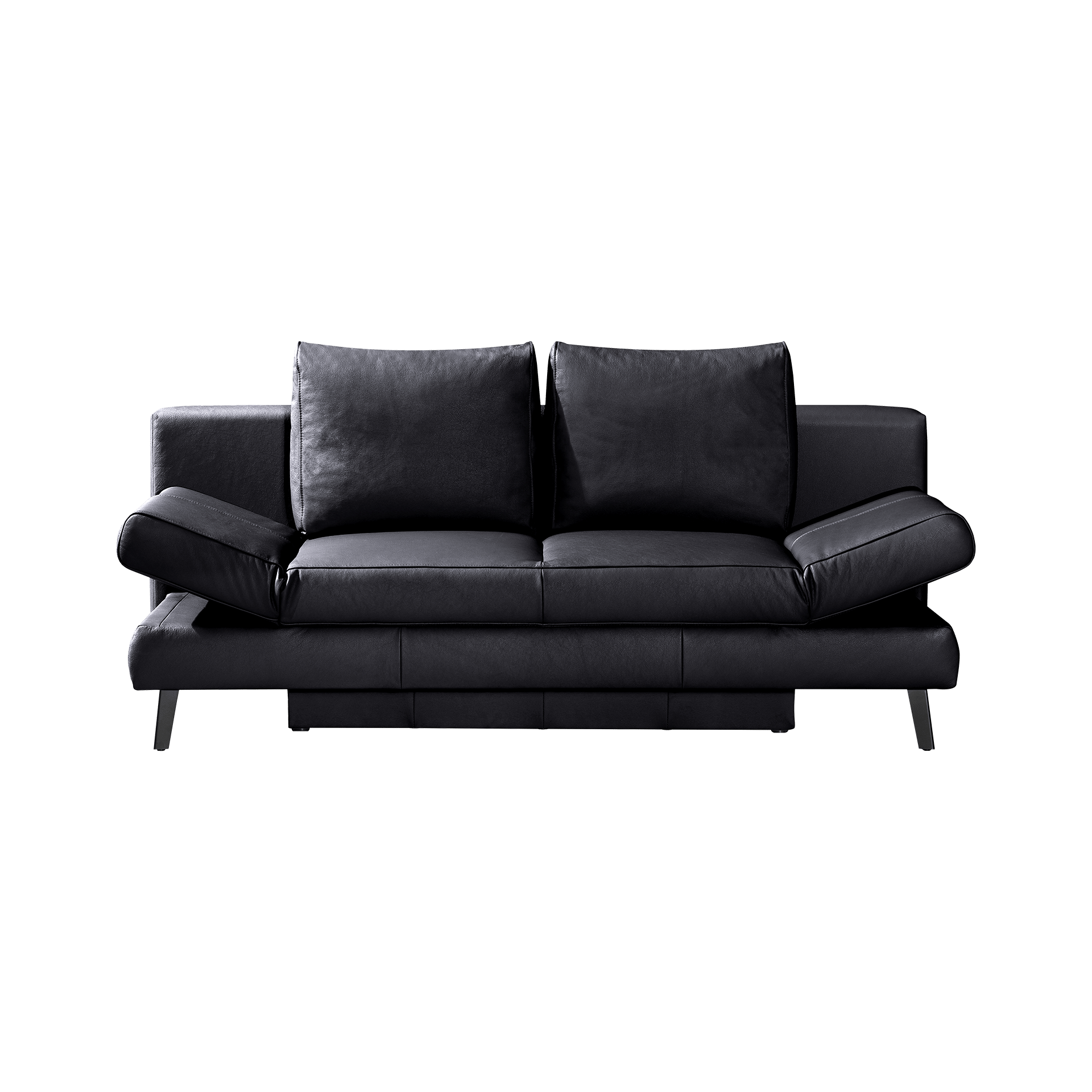 Inovationi Schlafsofa Leandro Bezug Leder Schwarz mit Bettkasten und verstellbaren Armlehnen Inovationi Schlafsofa Leandro Bezug Leder Schwarz mit Bettkasten und verstellbaren Armlehnen