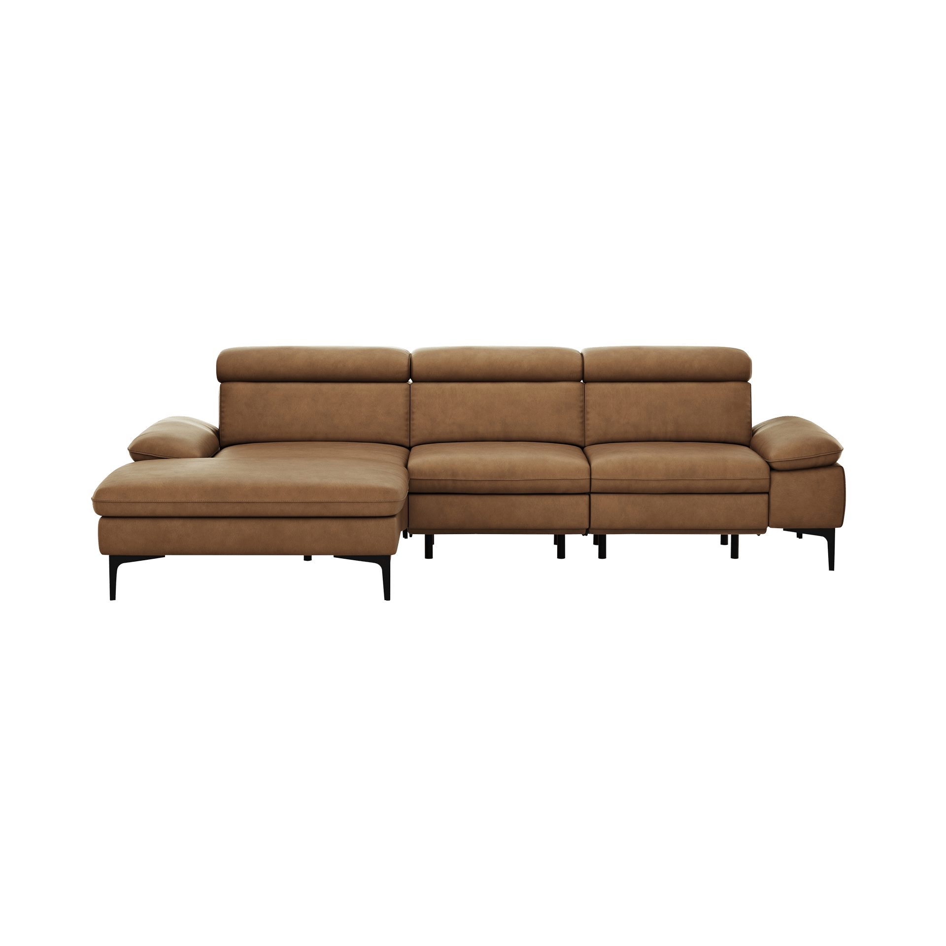 Global wohnen Ecksofa Felipa Leder Retro Cognac Rücken echt, Kopfteilverstellung, Relaxfunktion motorisch, Armlehne verstellbar Global wohnen Ecksofa Felipa Leder Retro Cognac Rücken echt, Kopfteilverstellung, Relaxfunktion motorisch, Armlehne verstellbar