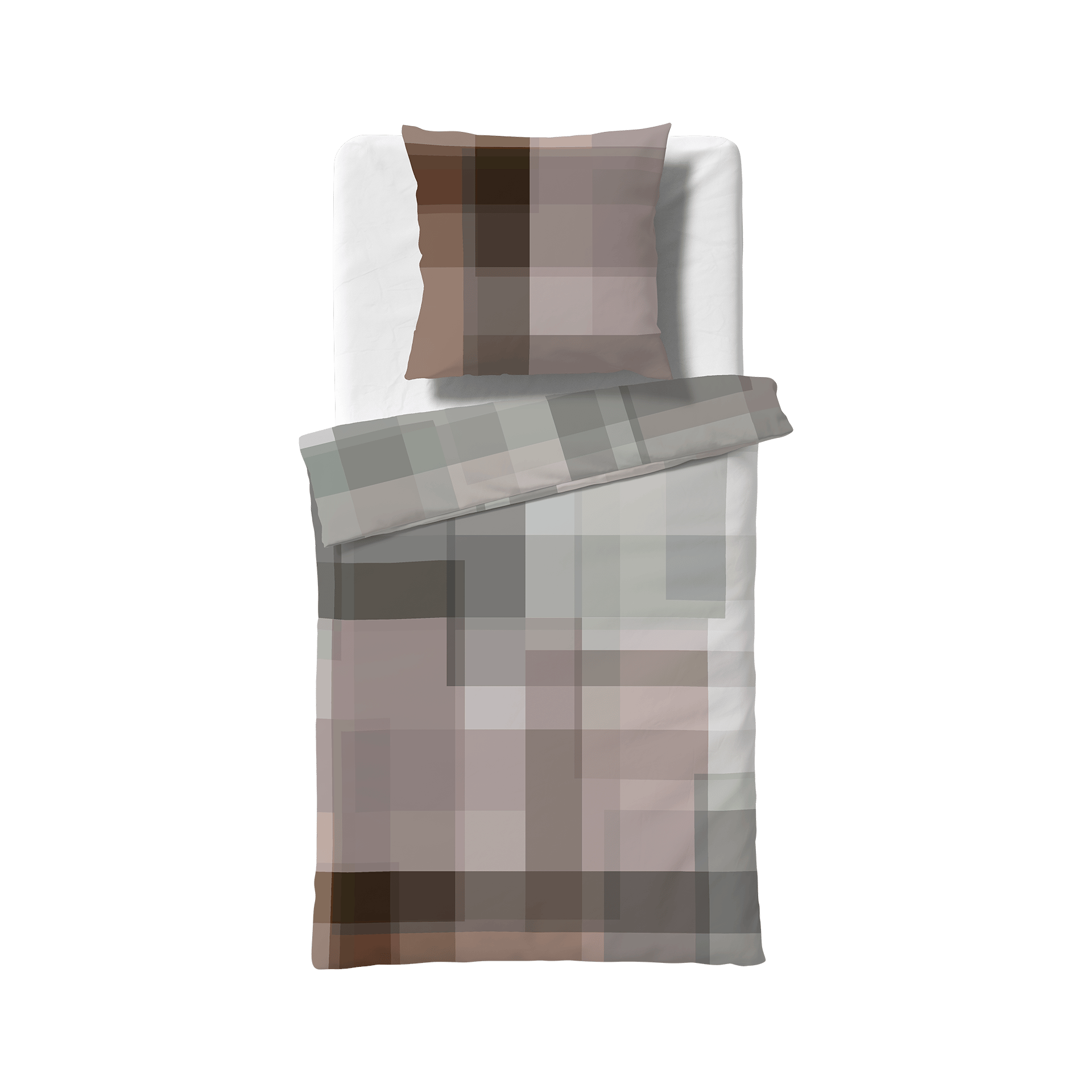 Satin Bettwäsche Bed Art S Grau Braun 135x200cm Satin Bettwäsche Bed Art S Grau Braun 135x200cm