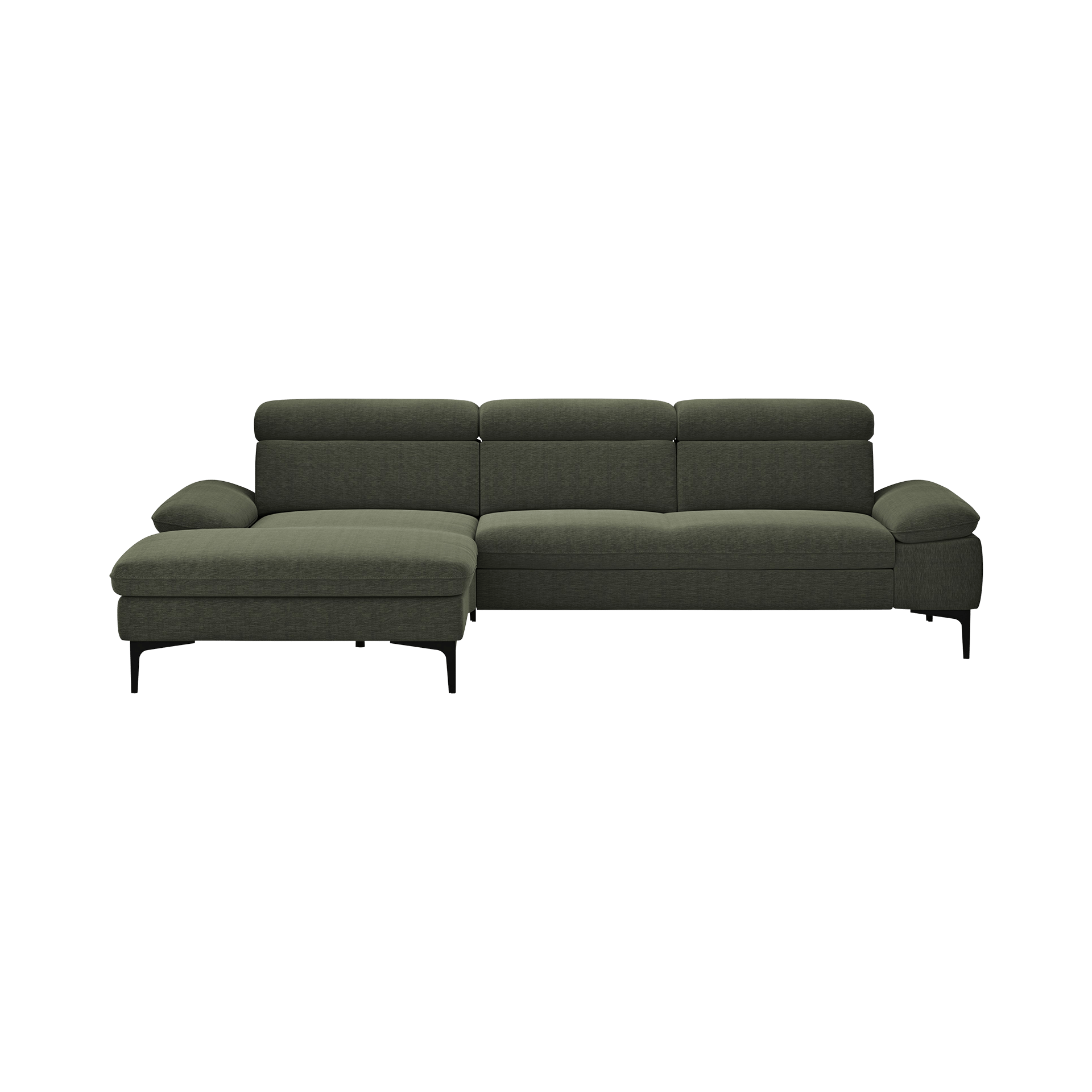 Global wohnen Ecksofa Felipa Forest Dunkelgrün Rücken echt, Kopfteilverstellung Global wohnen Ecksofa Felipa Forest Dunkelgrün Rücken echt, Kopfteilverstellung