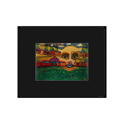Bild Hundertwasser Schwarz-Bunt Bild Hundertwasser Schwarz-Bunt