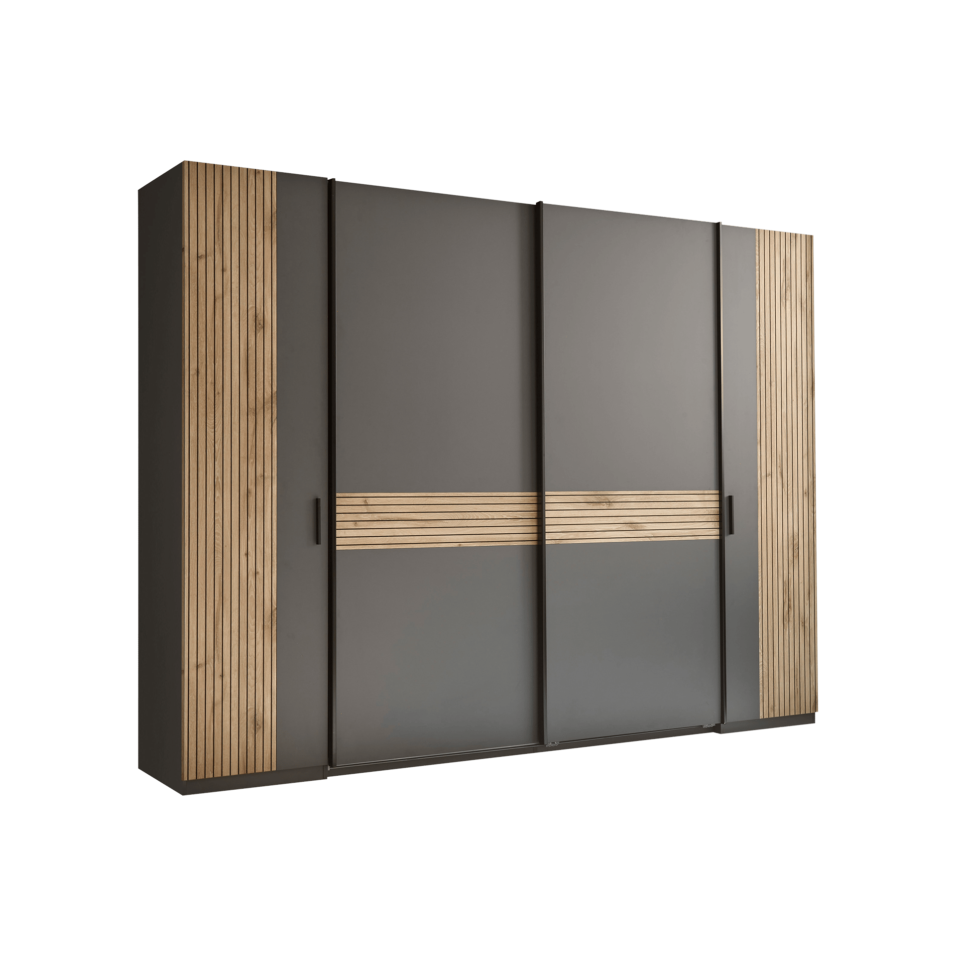 Paul Phillip Schwebetürenschrank Dakota 4-türig Anthrazit 63*268*210