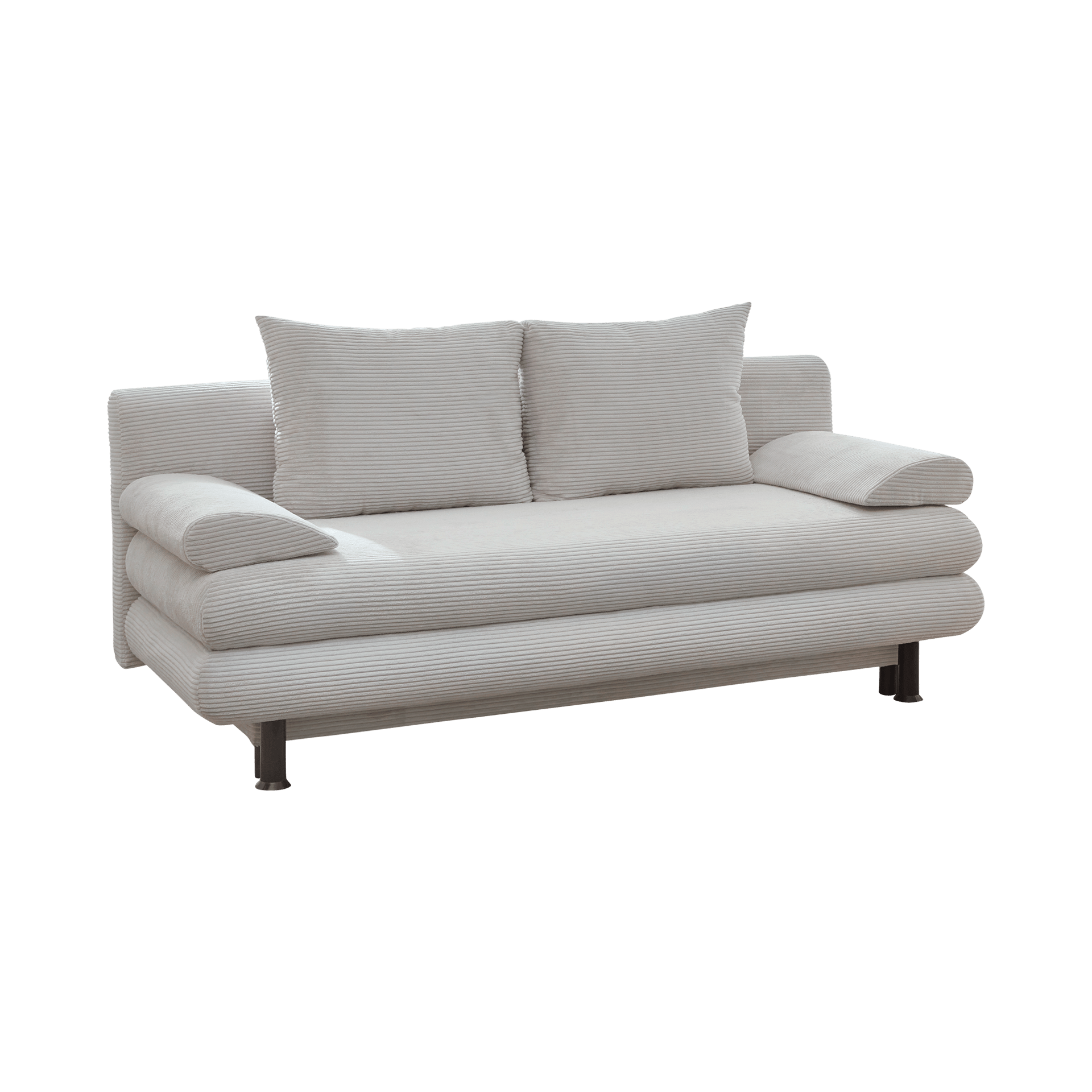 Schlafsofa Bergen Bezug Natur-Beige, Fuß Schwarz Schlafsofa Bergen Bezug Natur-Beige, Fuß Schwarz