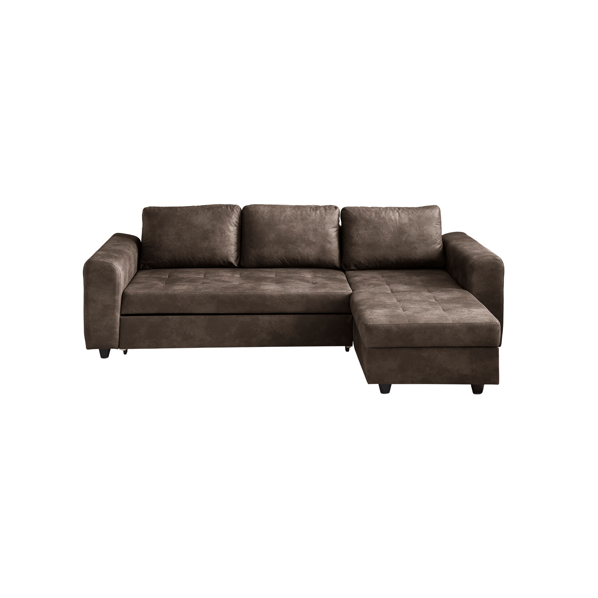 Ecksofa Rico mit Schlaffunktion und Bettkasten Braun Ecksofa Rico mit Schlaffunktion und Bettkasten Braun