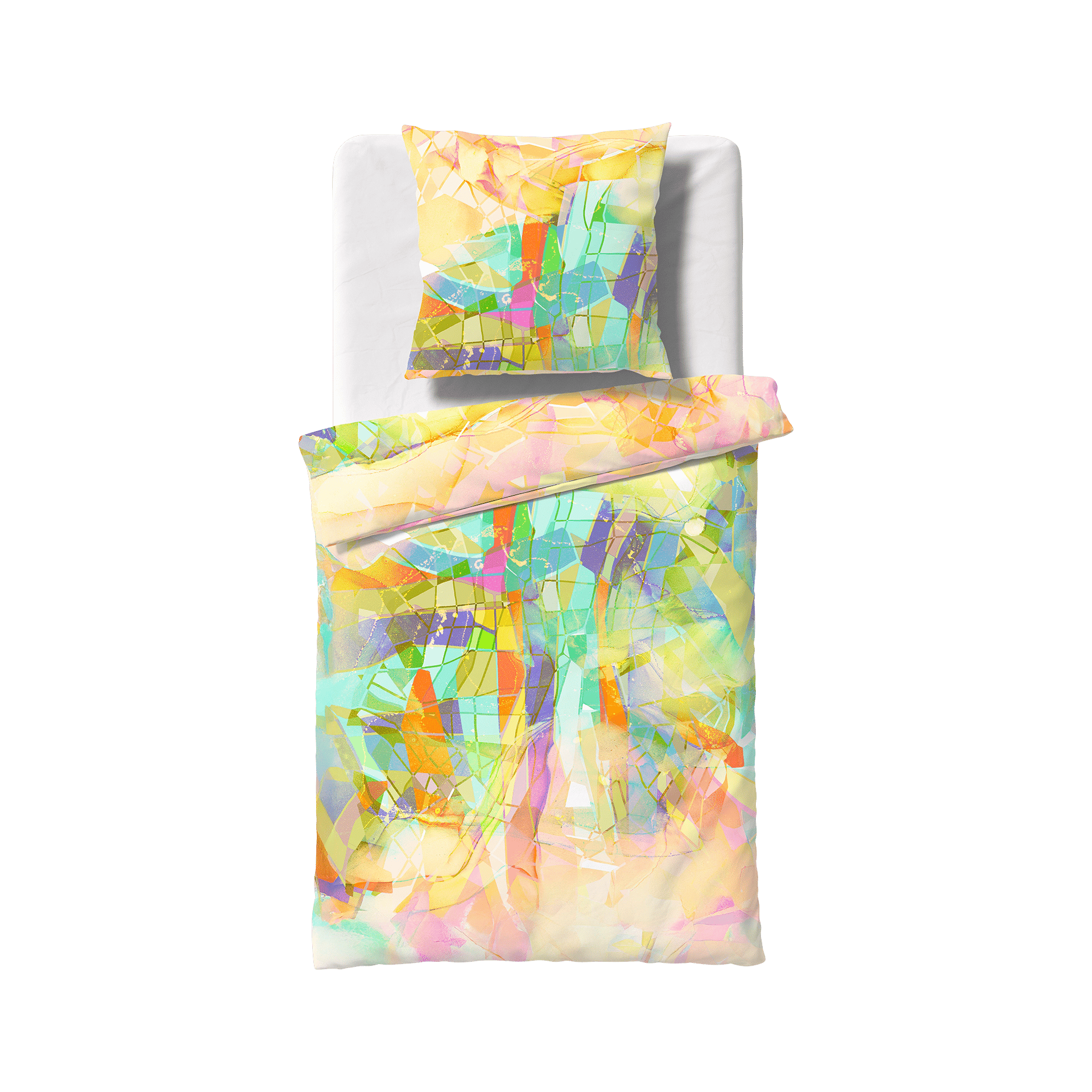 Satin Bettwäsche Bed Art S Multicolor 135x200cm Satin Bettwäsche Bed Art S Multicolor 135x200cm