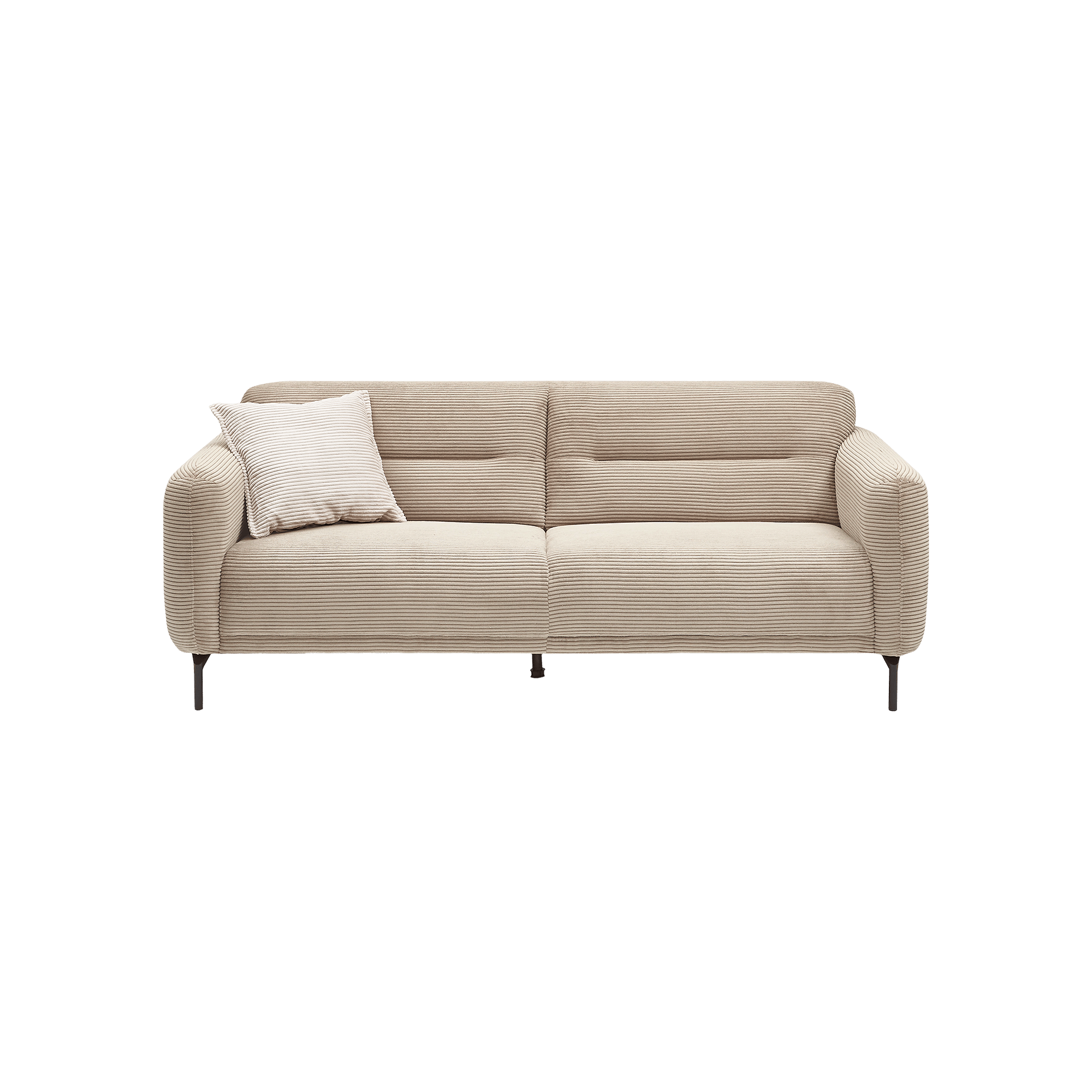 Sofa 3-Sitzer Noya Bezug Zoom Creme Fuß Schwarz