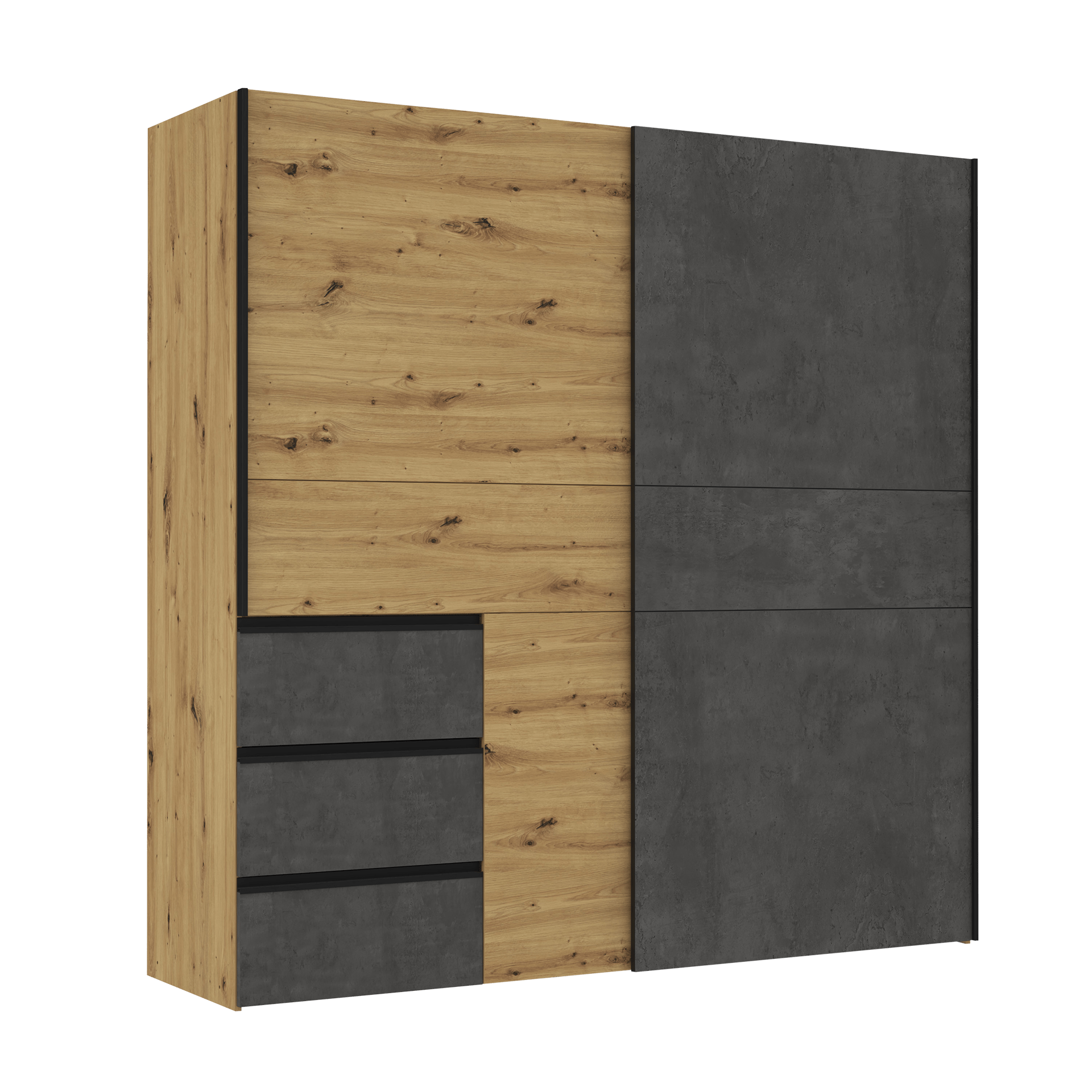 Schwebetürenschrank Riga Eichefarben 61.2*200.1*200.5