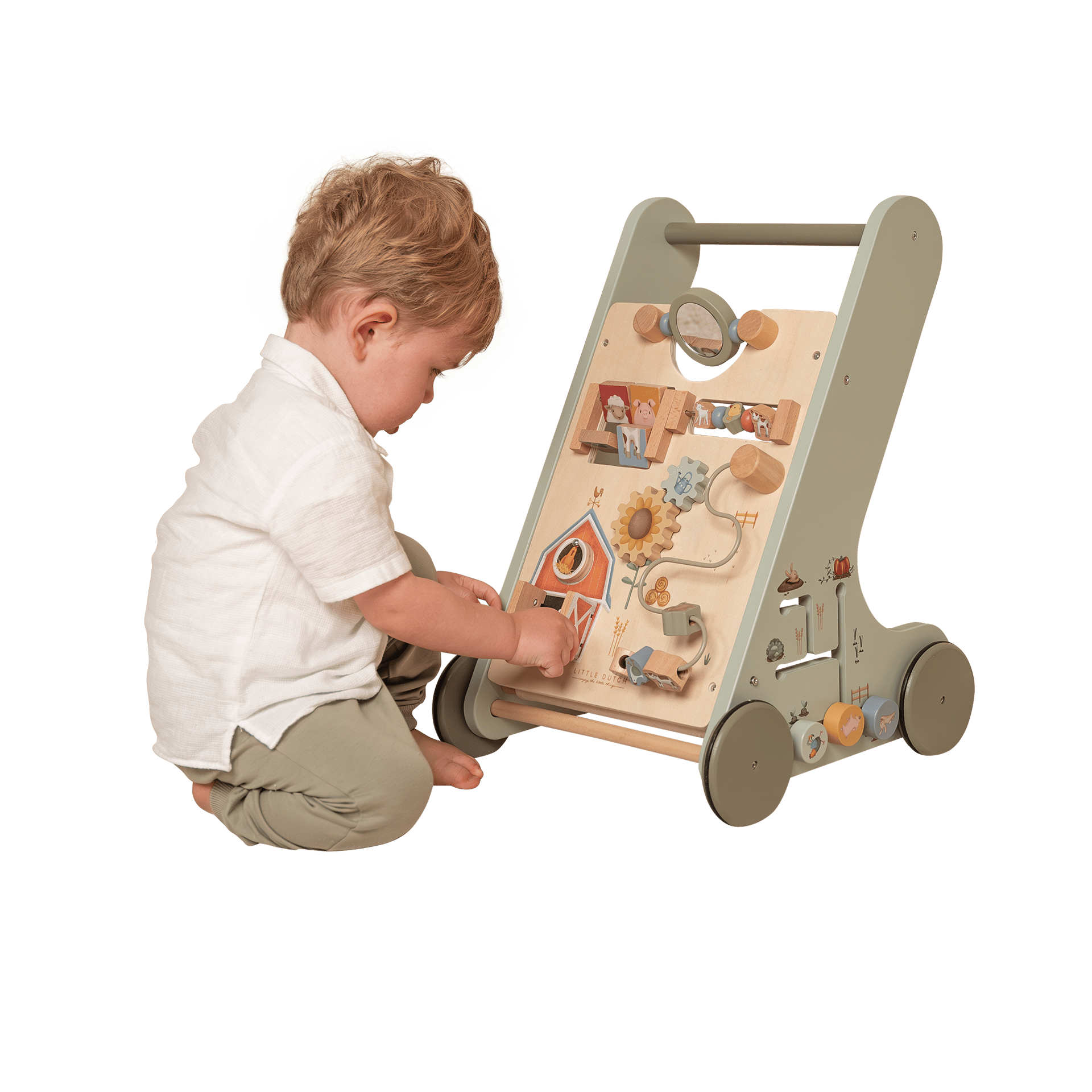 Holzspielzeug Little Dutch Laufwagen Little Farm Mehrfarbig