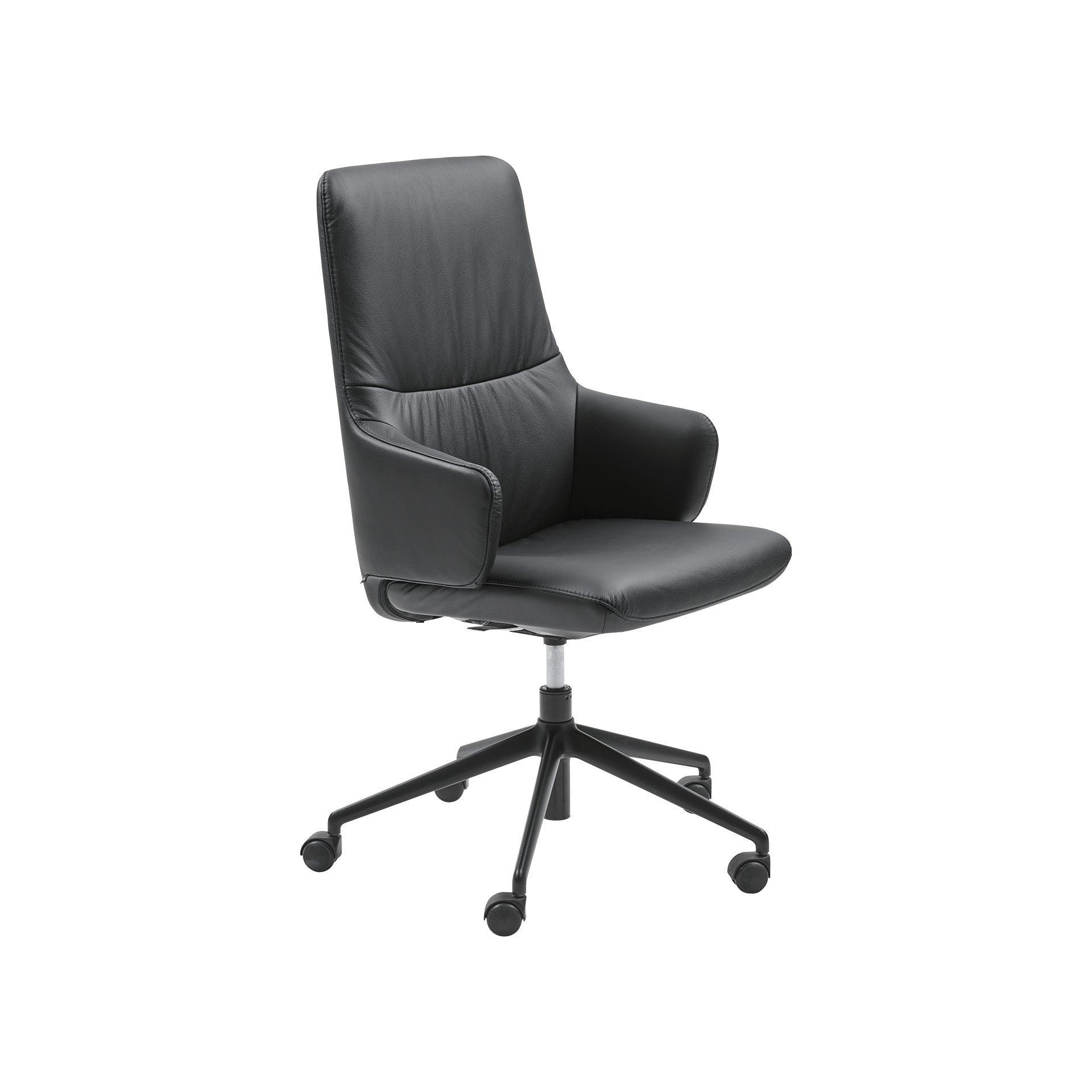 Stressless Bürostuhl Mint L Gestell Matte Black, Bezug Leder Batick Black