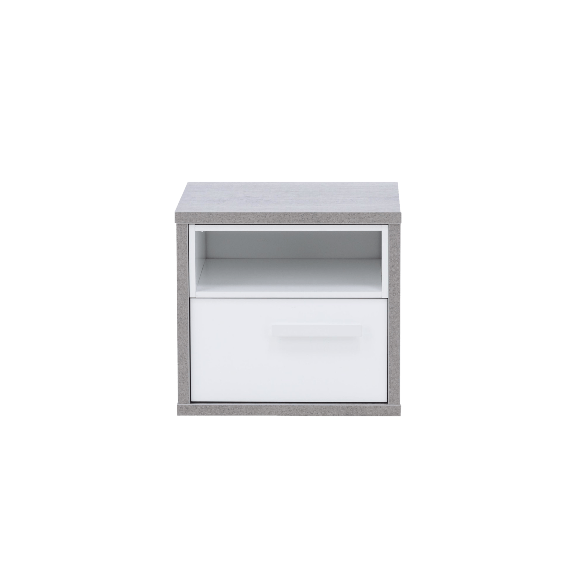 Nachttisch Milano Front Weiß Korpus Beton Optik Nachttisch Milano Front Weiß Korpus Beton Optik