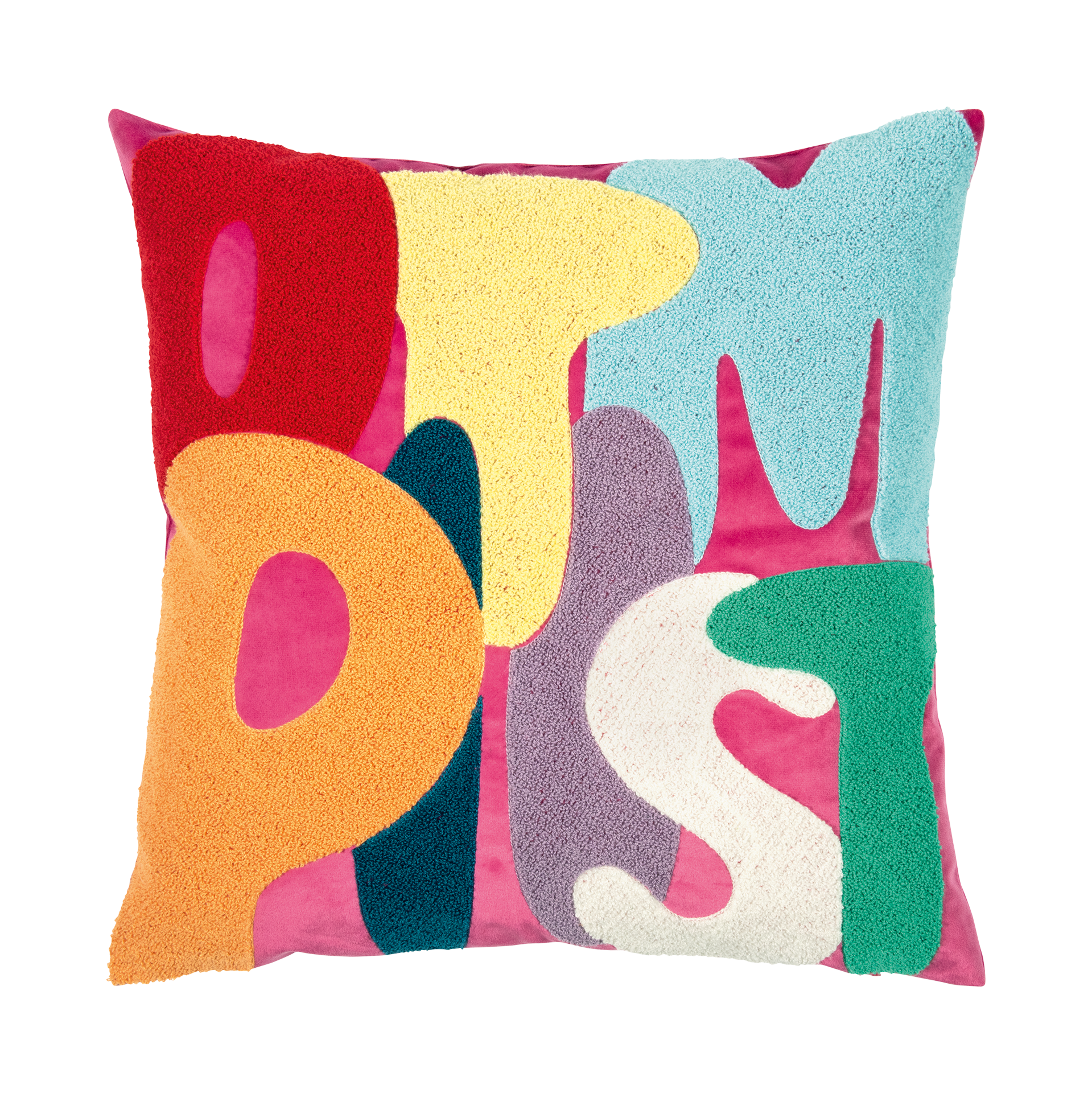 Kissenhülle Letters Multi-Hot Pink 45x45cm