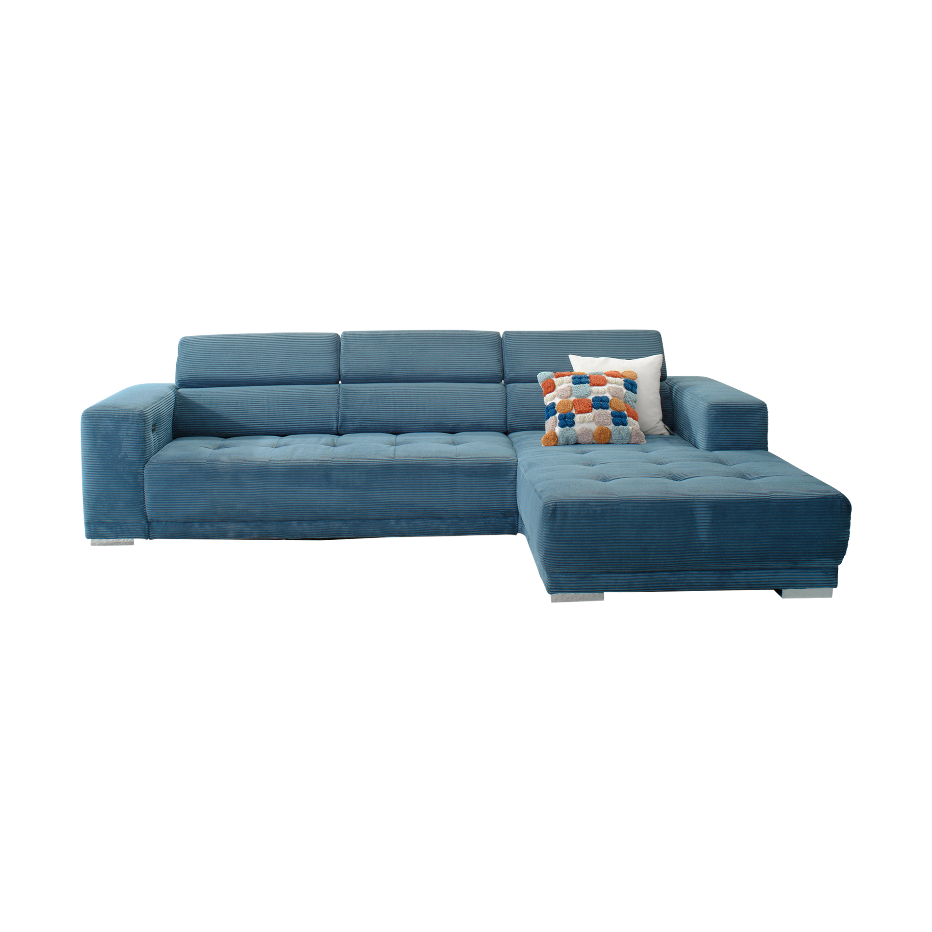Paul Phillip Ecksofa Corinna Blau Kopfstütze manuell verstellbar Rücken manuell verstellbar
