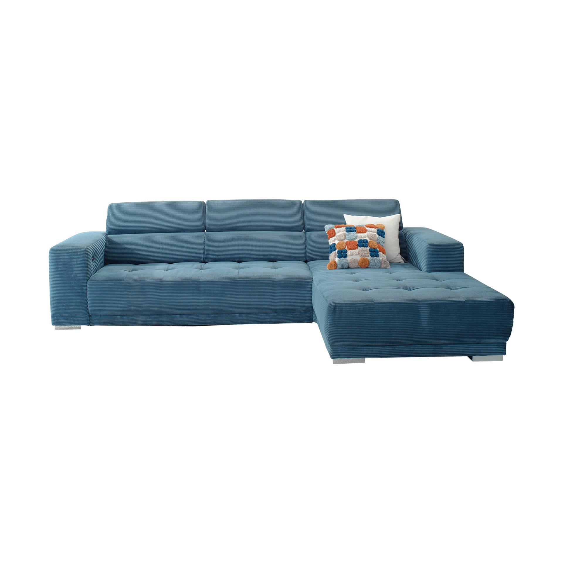 Paul Phillip Ecksofa Corinna Blau Kopfstütze manuell verstellbar, Rücken manuell verstellbar Paul Phillip Ecksofa Corinna Blau Kopfstütze manuell verstellbar, Rücken manuell verstellbar