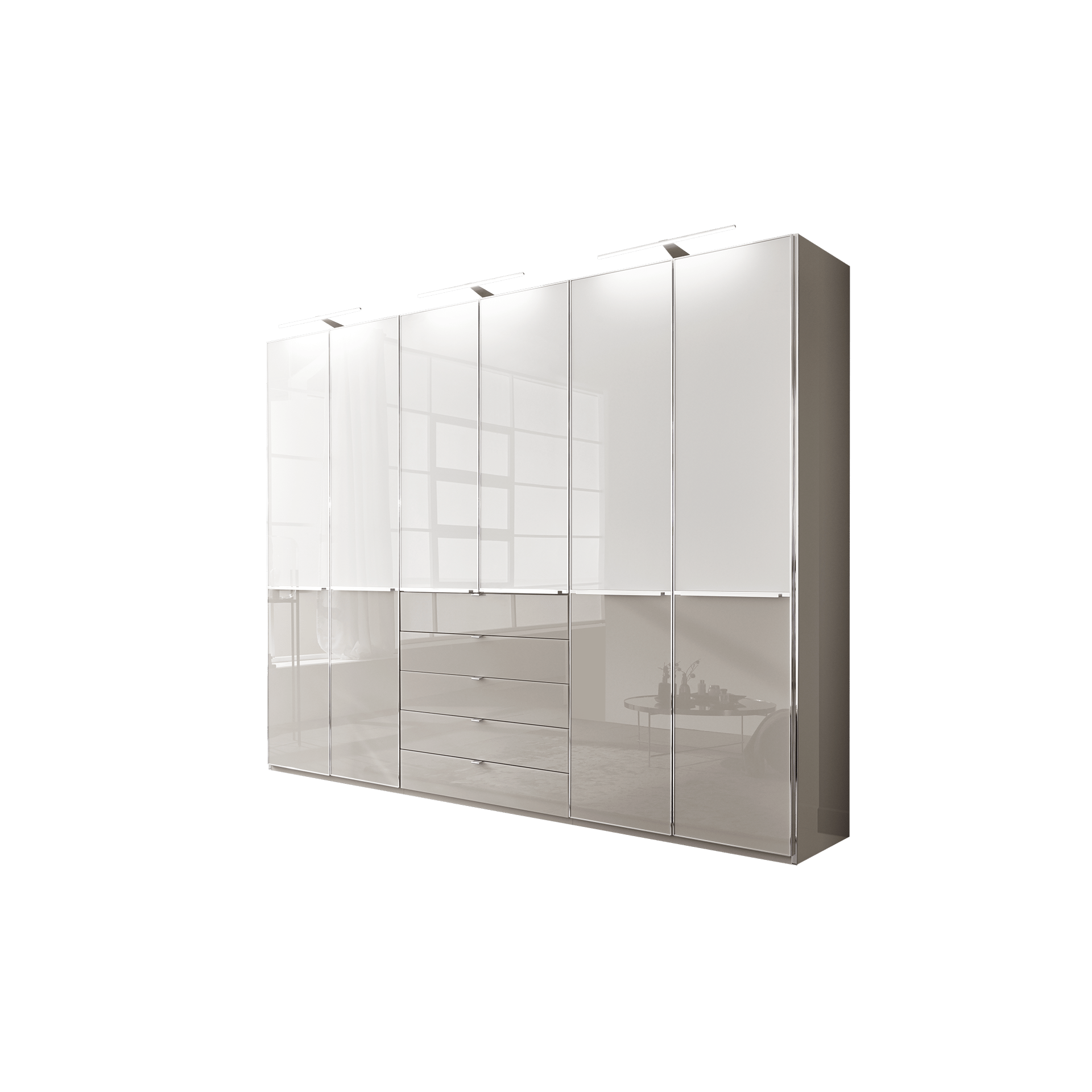 Inovationi Drehtürenschrank SriLanka2 6-türig Grau 58*300*236 Inovationi Drehtürenschrank SriLanka2 6-türig Grau 58*300*236