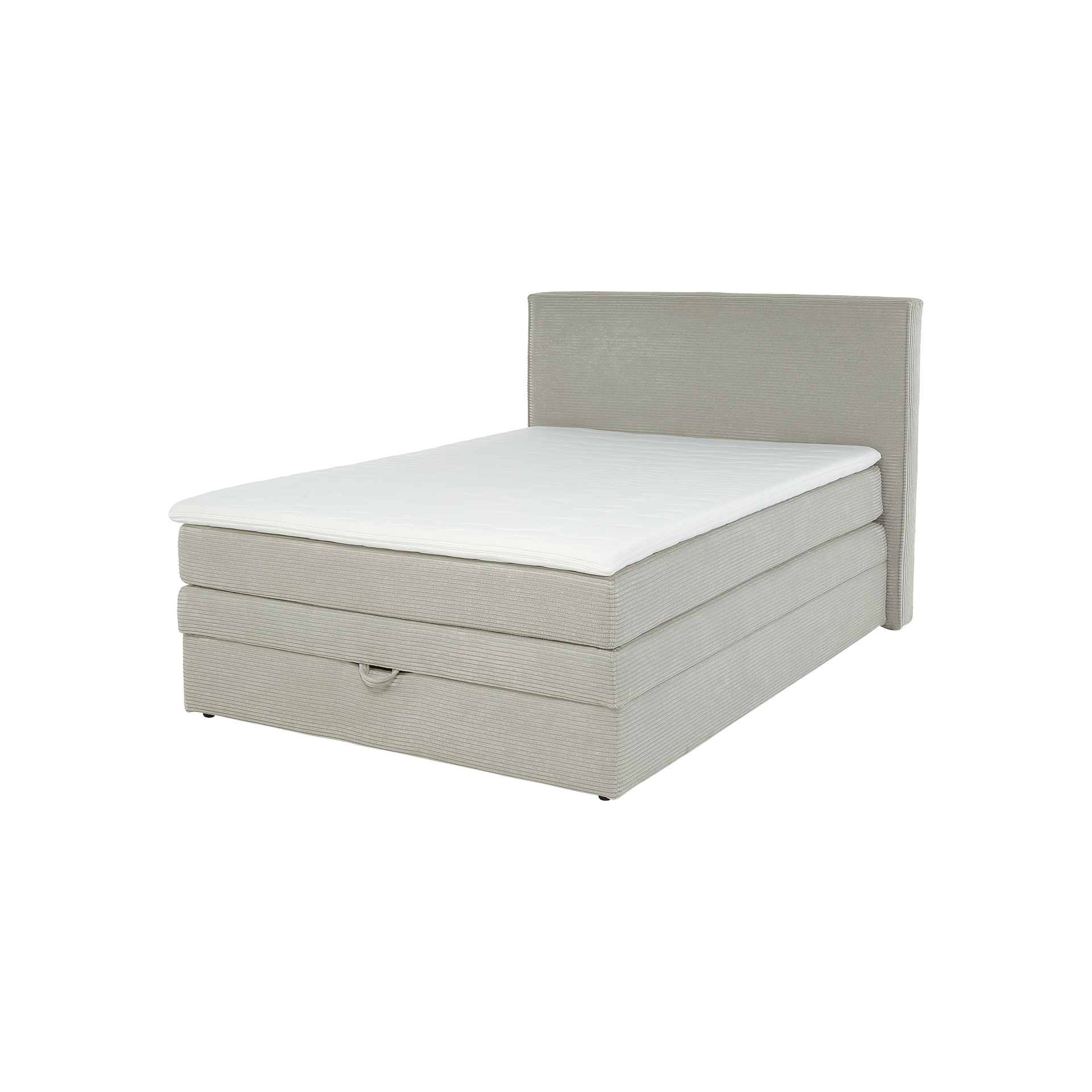 Boxspringbett Janina Bezug Light Grey 140x200 cm Topper Bezug abnehmbar Bettkasten