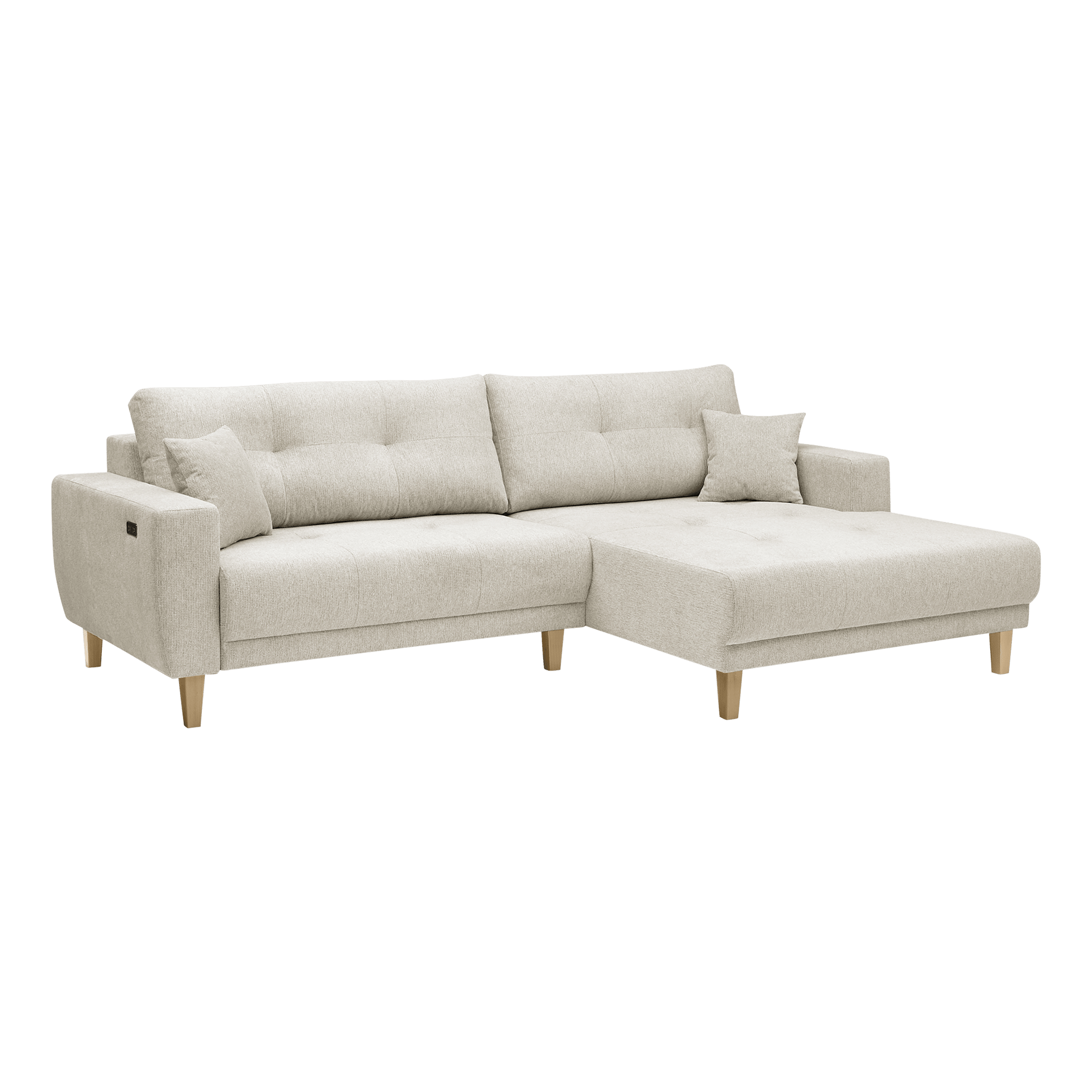 Ecksofa Halina Beige Sitztiefe motorisch verstellbar Ecksofa Halina Beige Sitztiefe motorisch verstellbar