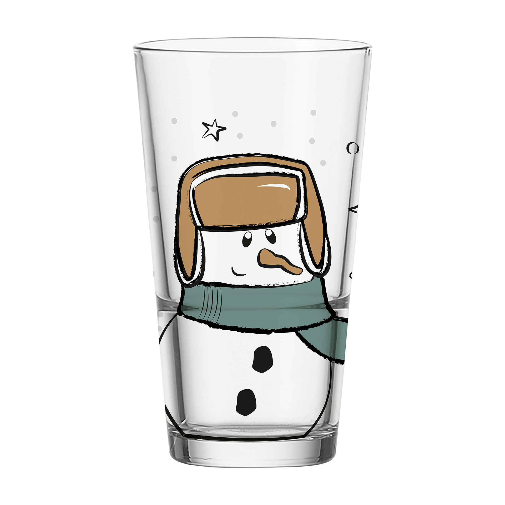 Longdrinkglas Schneemann mehrfarbig