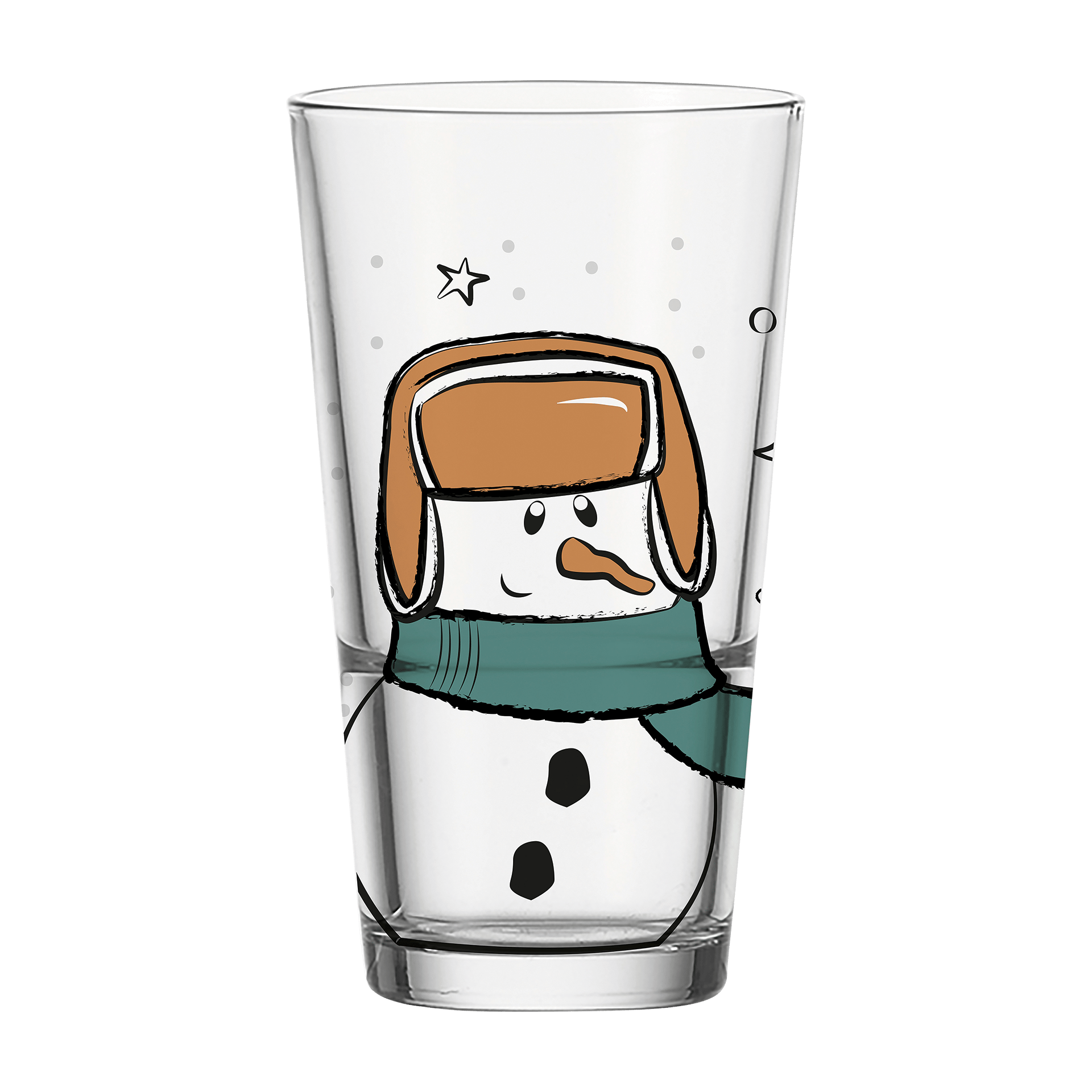 Longdrinkglas Schneemann mehrfarbig