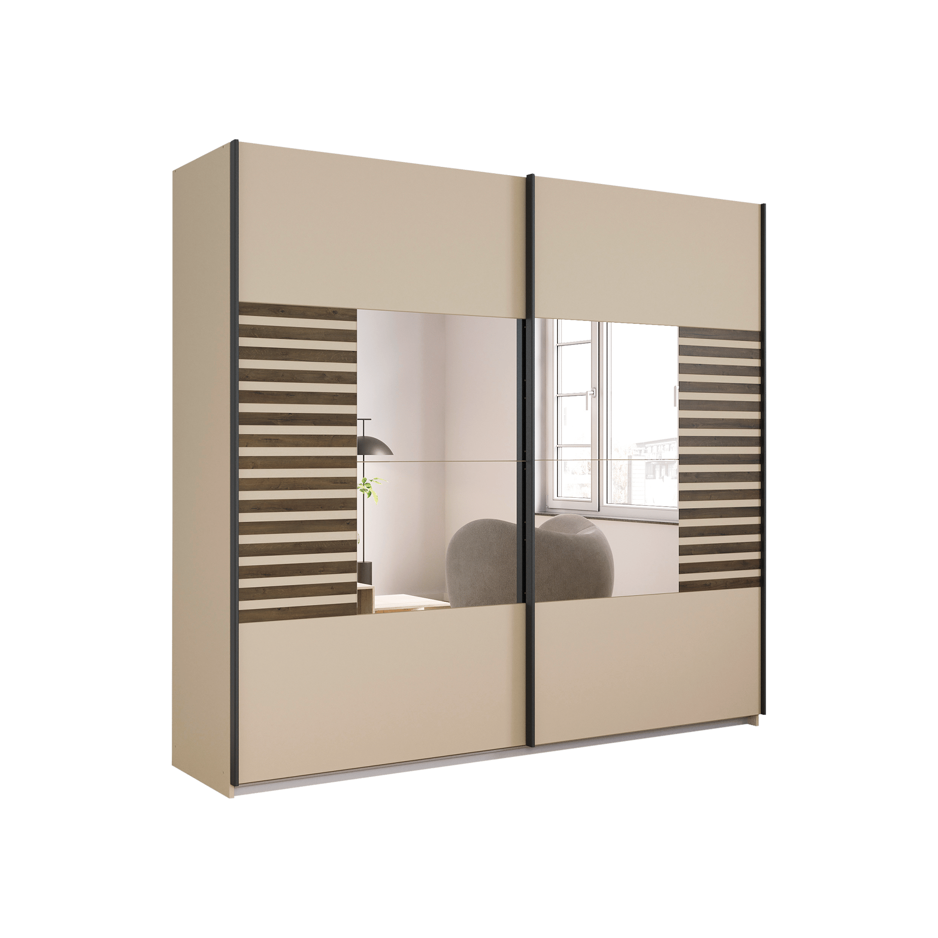 Schwebetürenschrank Barea Beige 62*226*210