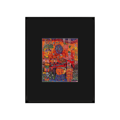 Bild Hundertwasser Schwarz-Bunt Bild Hundertwasser Schwarz-Bunt