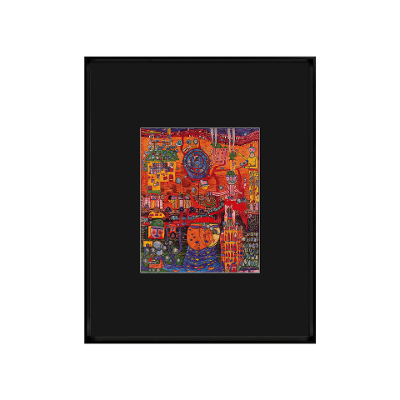 Bild Hundertwasser Schwarz-Bunt