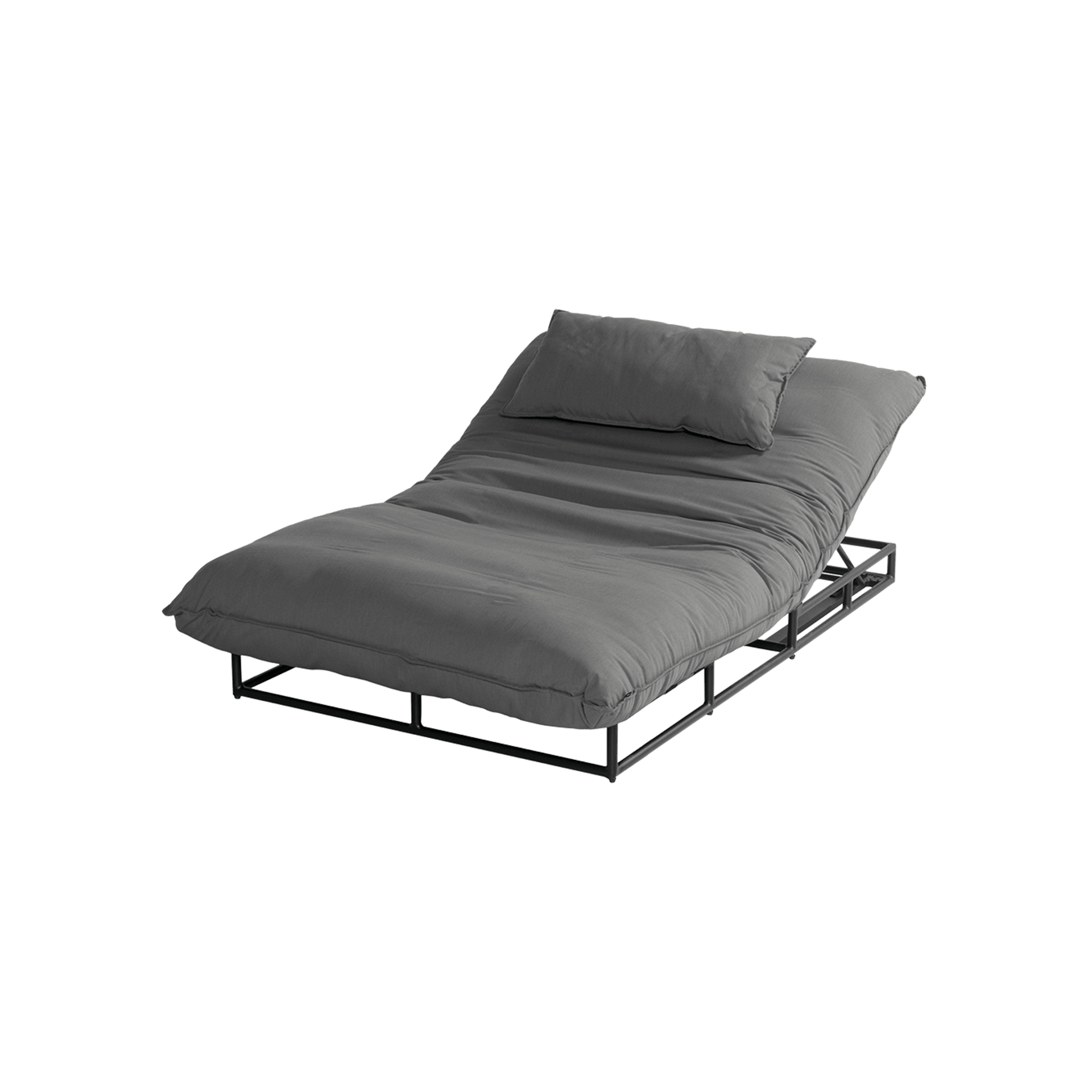 Hartman Gartenliege Emma Sunbrella Gestell Black Bezug Mid Grey