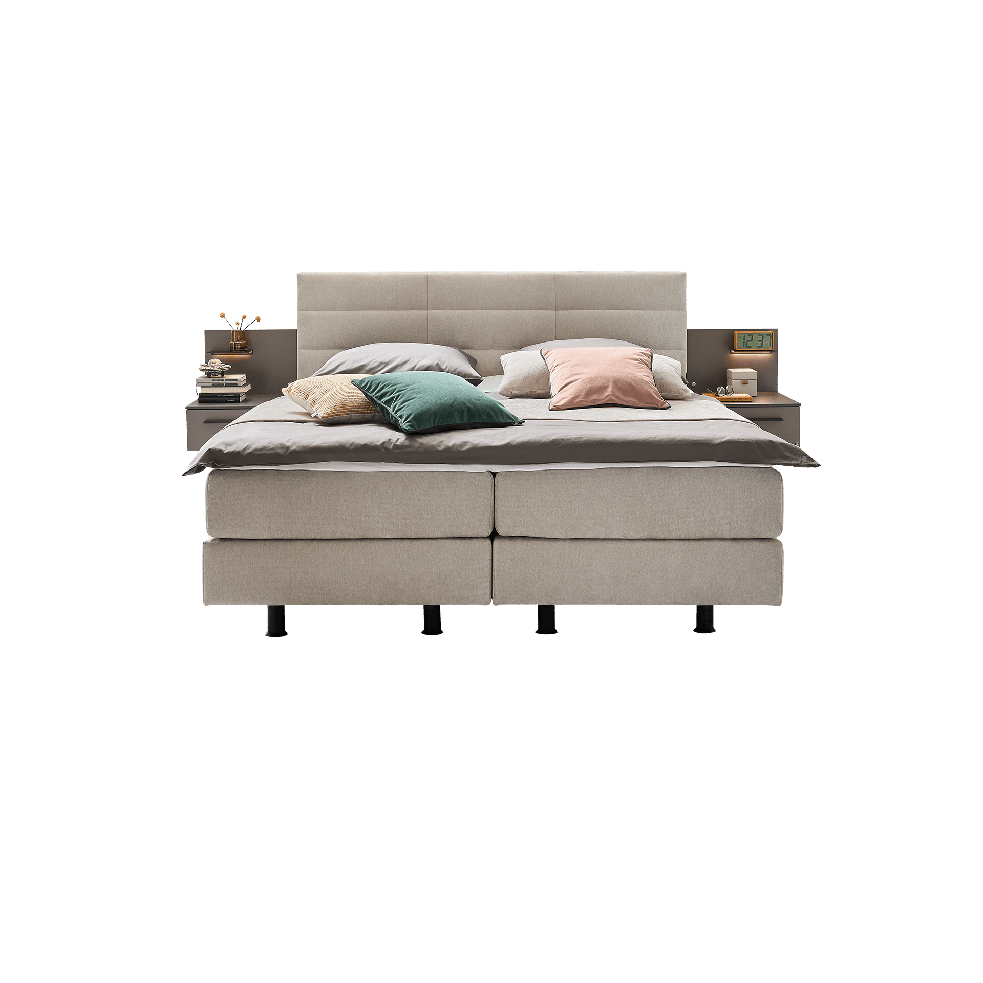 Musterring Boxspringbett Eforma Bezug Creme, Fuß Dunkelschwarz 180x200 cmH3 - fest, ab ca. 80 kg Musterring Boxspringbett Eforma Bezug Creme, Fuß Dunkelschwarz 180x200 cmH3 - fest, ab ca. 80 kg