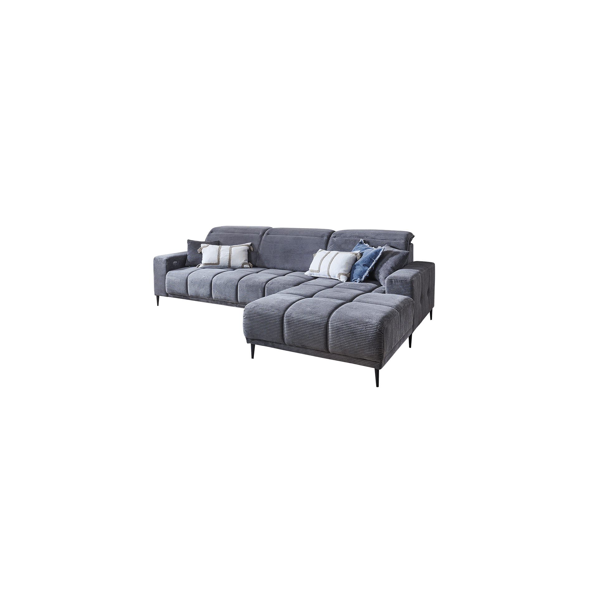 Ecksofa Liana Grau Sitztiefe motorisch verstellbar Ecksofa Liana Grau Sitztiefe motorisch verstellbar