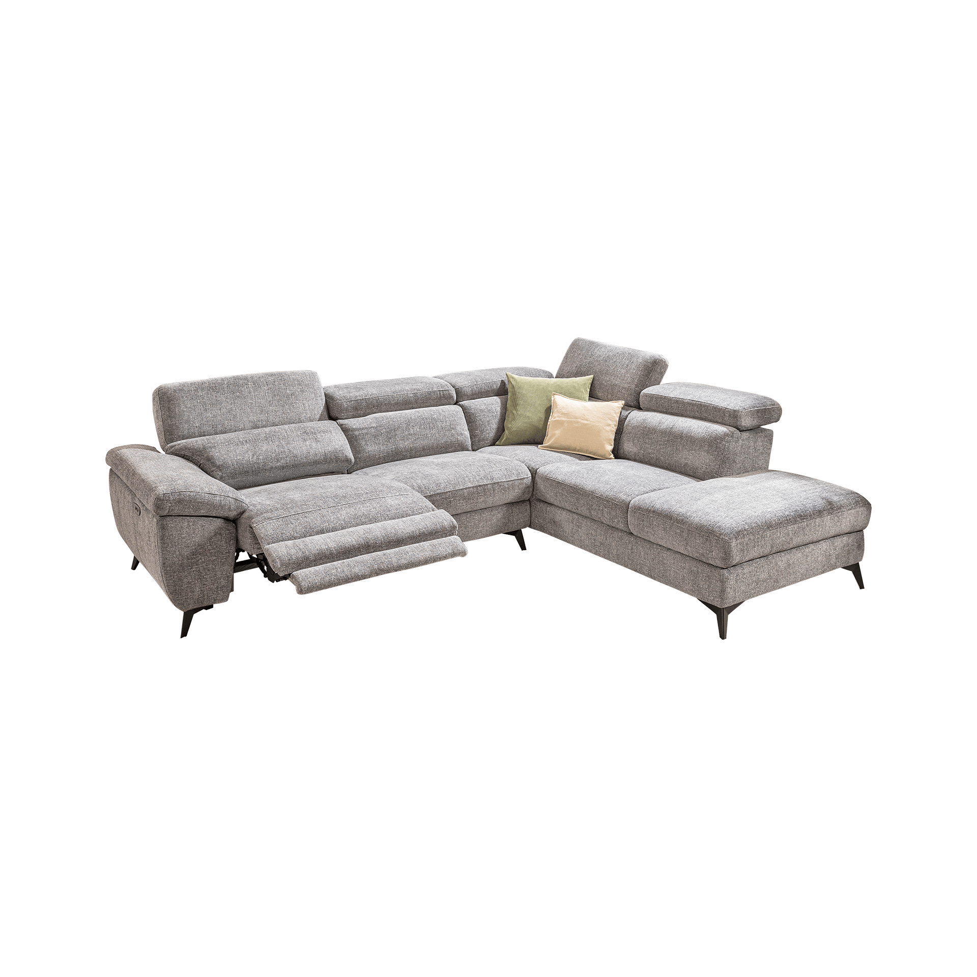 Francesca Garibaldi Ecksofa Lion Grau Kopfstütze manuell verstellbar, Relaxfunktion links, motorisch verstellbar Francesca Garibaldi Ecksofa Lion Grau Kopfstütze manuell verstellbar, Relaxfunktion links, motorisch verstellbar