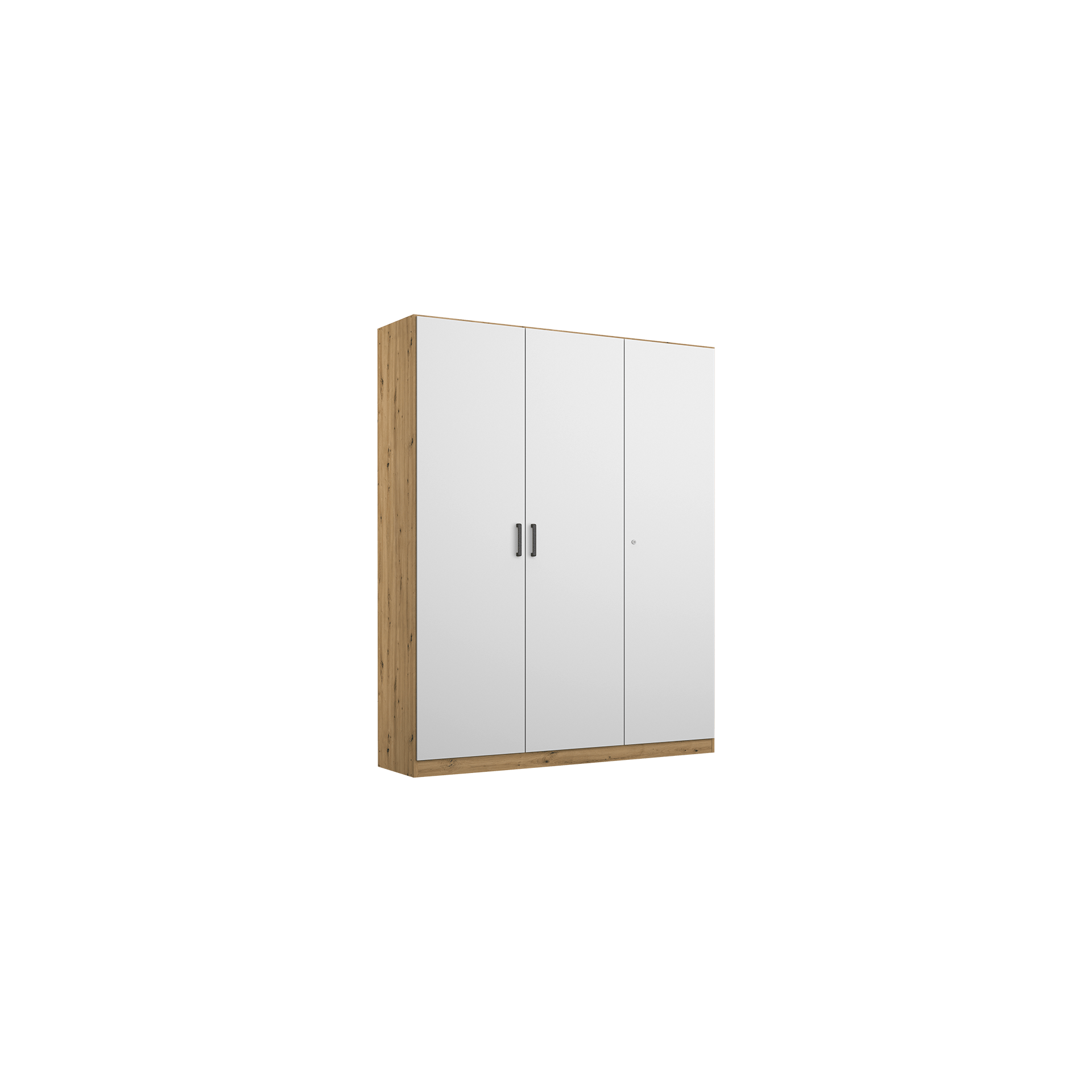 Drehtürenschrank Multiform 3-türig Weiß 41*136*197 Drehtürenschrank Multiform 3-türig Weiß 41*136*197