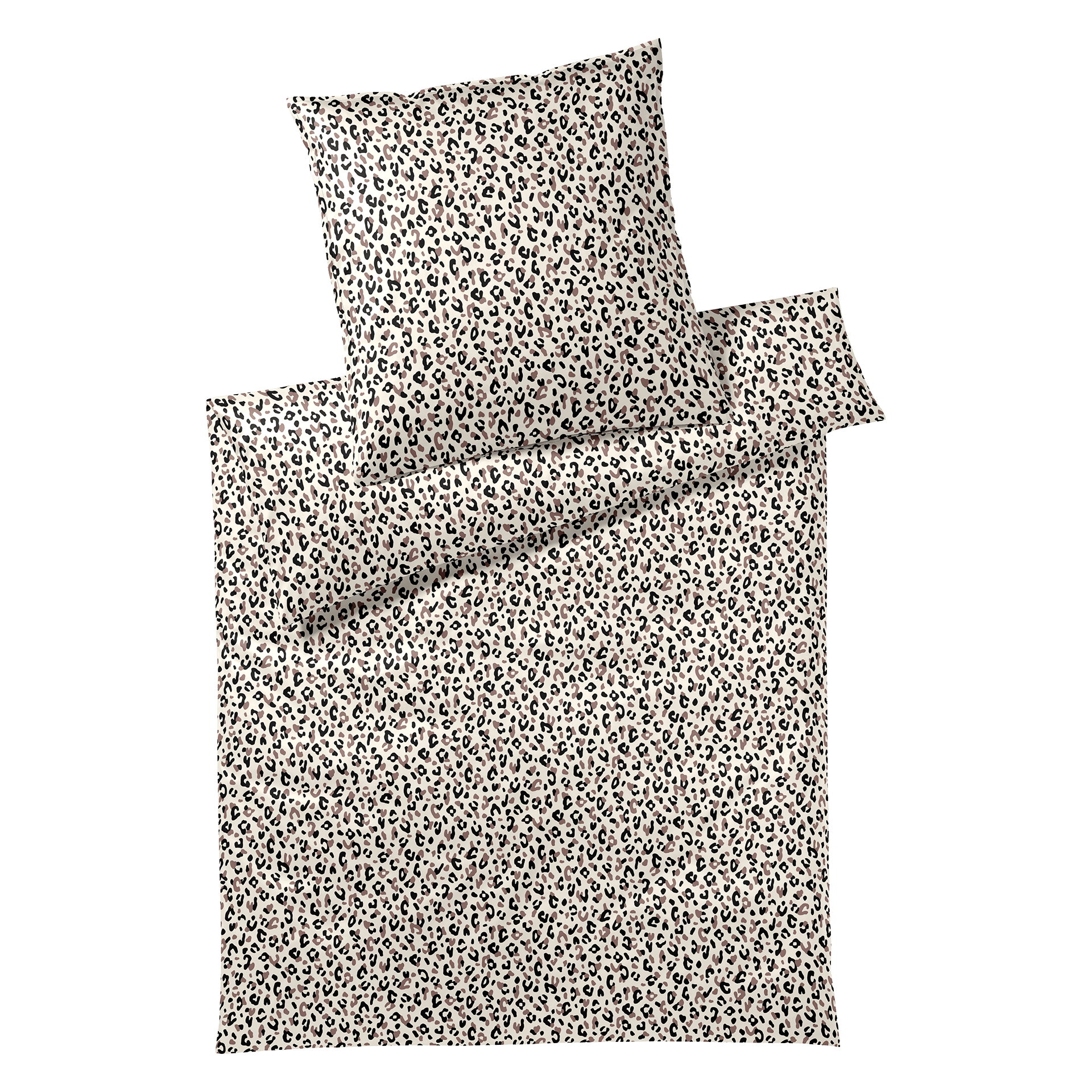 Satin Bettwäsche Leolook Schwarz, Sand 135x200cm Satin Bettwäsche Leolook Schwarz, Sand 135x200cm