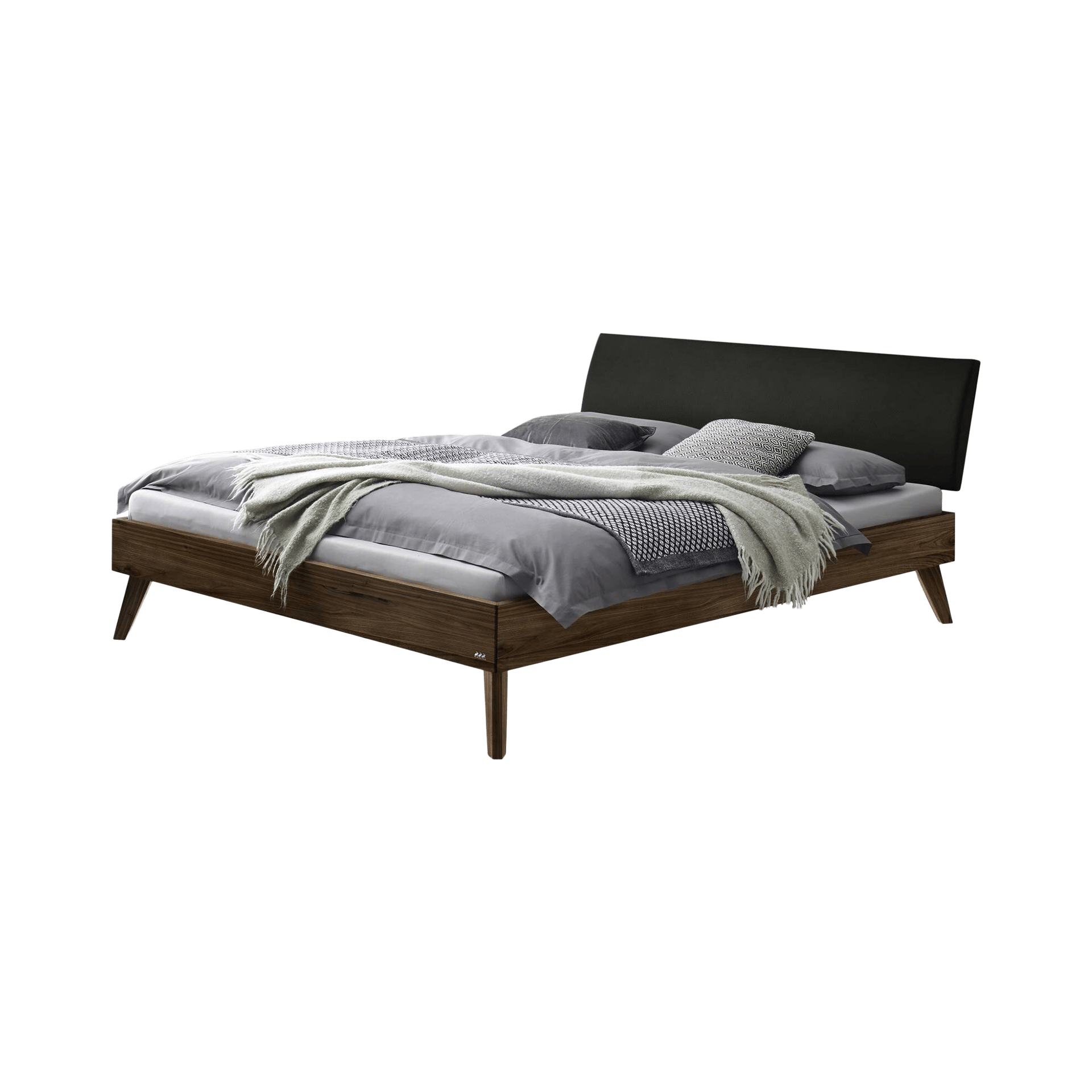 HASENA Bett Caprile Kopfteil Kul Smoke, Gestell Nussbaum 100x200 cm HASENA Bett Caprile Kopfteil Kul Smoke, Gestell Nussbaum 100x200 cm