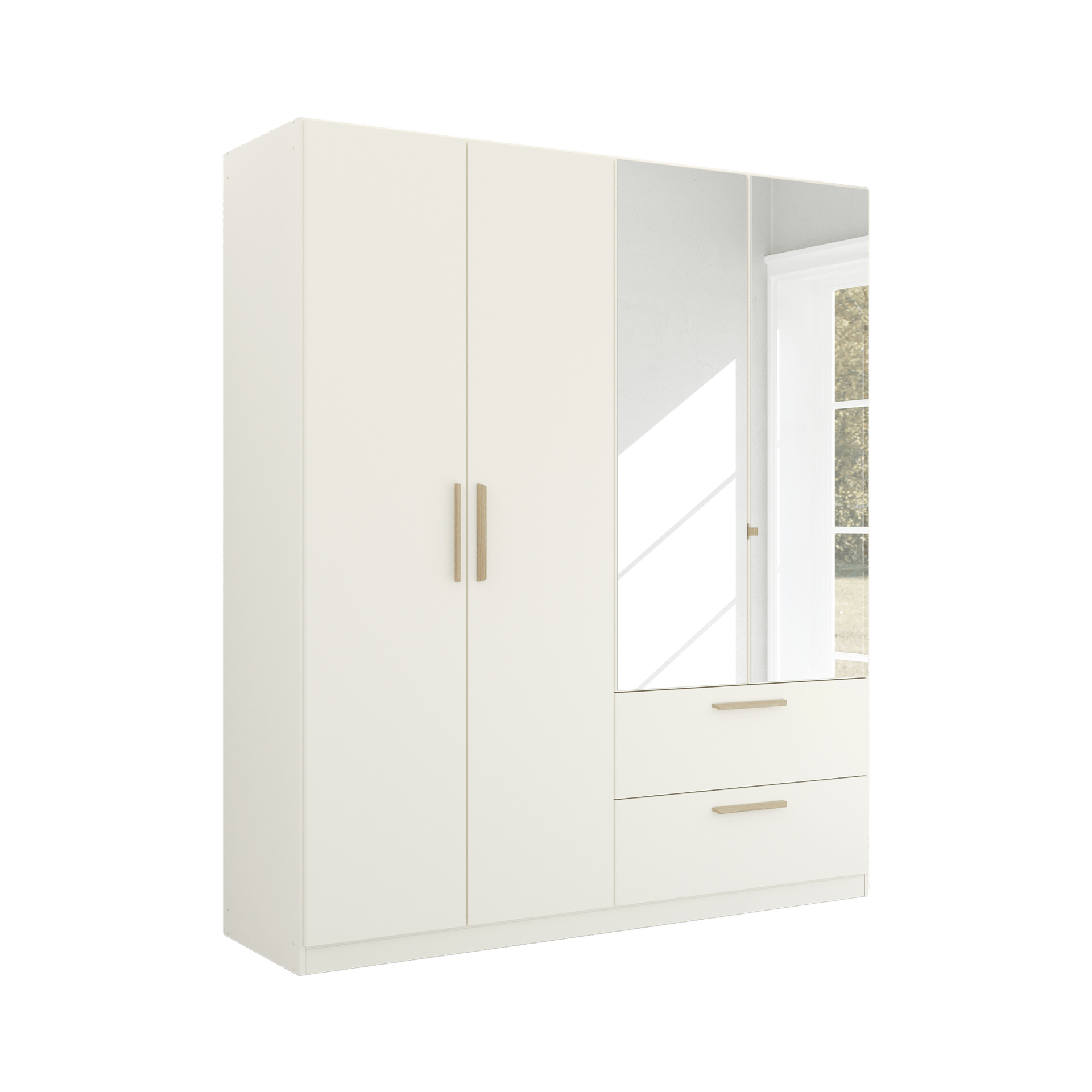 Drehtürenschrank Skandi 4-türig Weiß 54*181*210 Drehtürenschrank Skandi 4-türig Weiß 54*181*210
