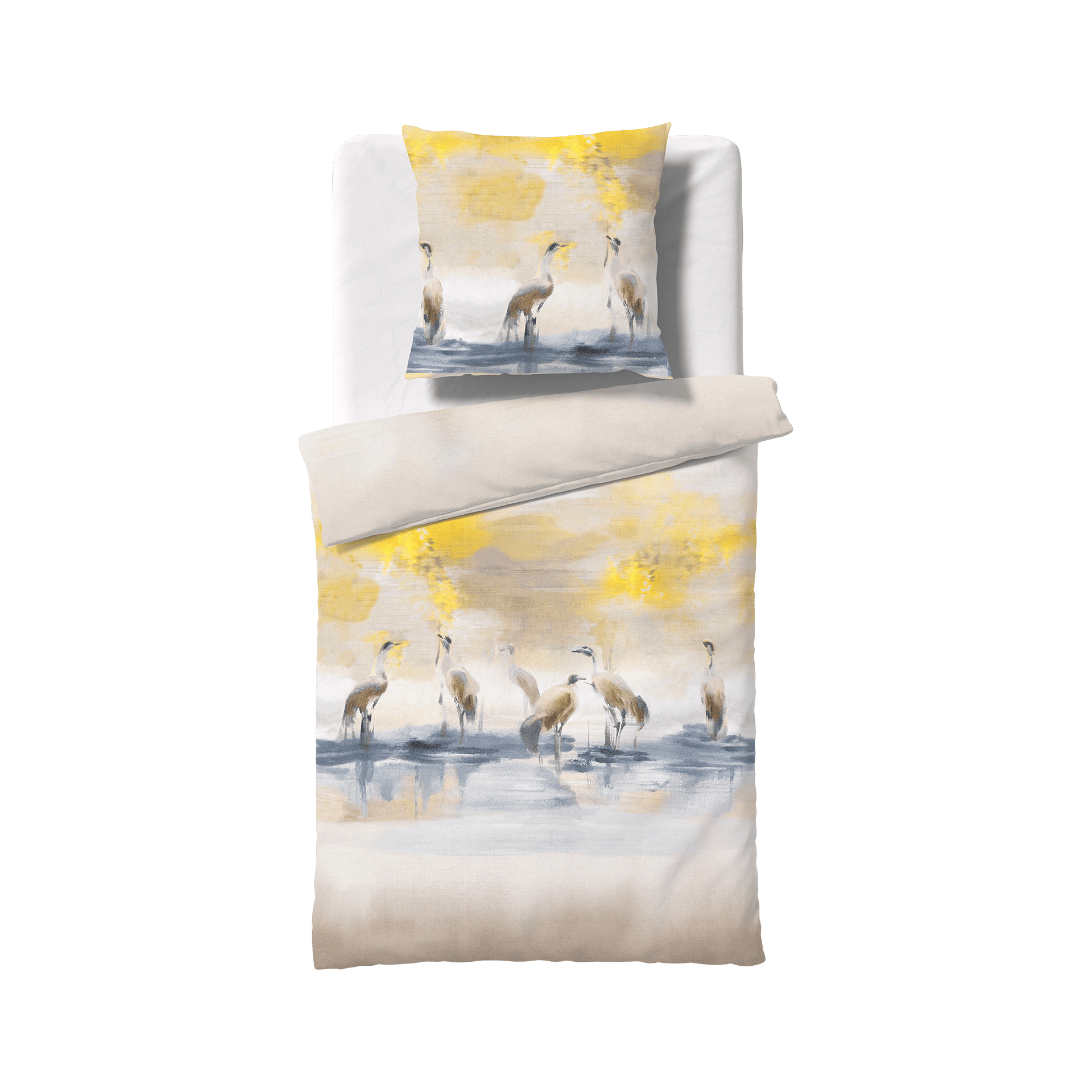 Satin Bettwäsche Bed Art S Gelb 135x200cm Satin Bettwäsche Bed Art S Gelb 135x200cm