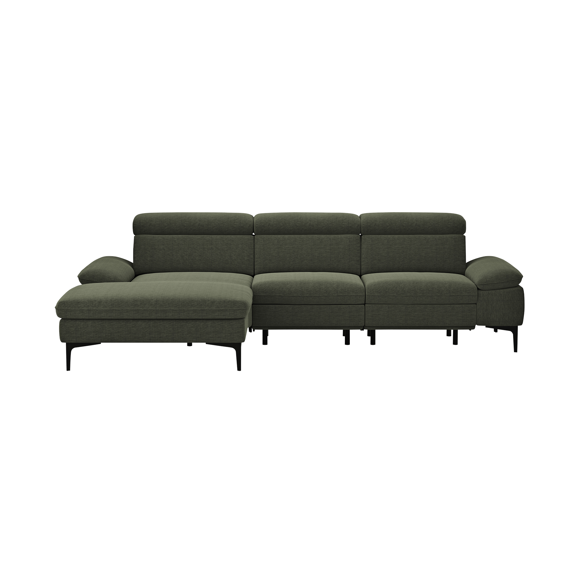 Global wohnen Ecksofa Felipa Forest Dunkelgrün Rücken echt, Kopfteilverstellung, Relaxfunktion motorisch, Armlehne verstellbar Global wohnen Ecksofa Felipa Forest Dunkelgrün Rücken echt, Kopfteilverstellung, Relaxfunktion motorisch, Armlehne verstellbar